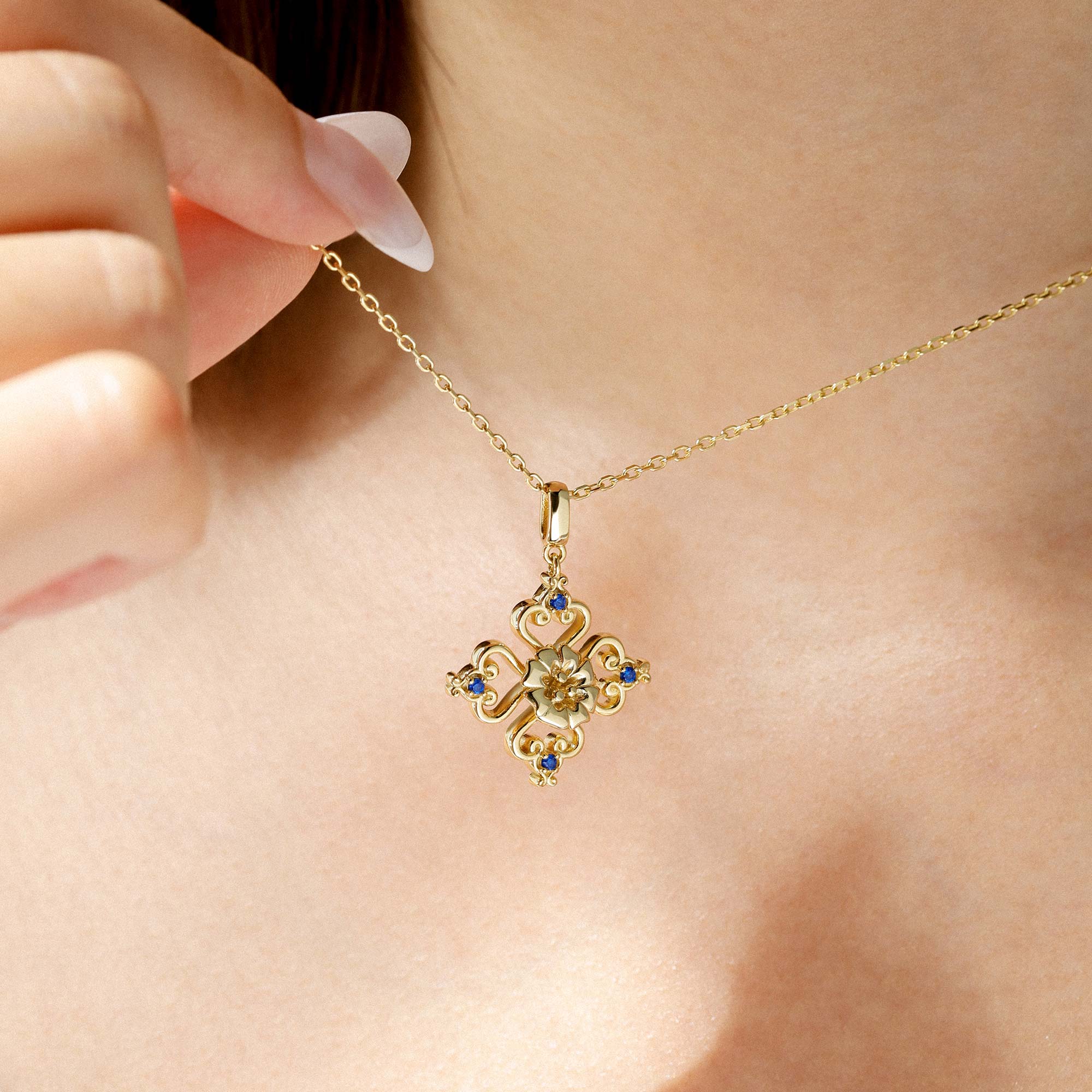 Sacred Bloom Aster Love Birth Flower Necklace