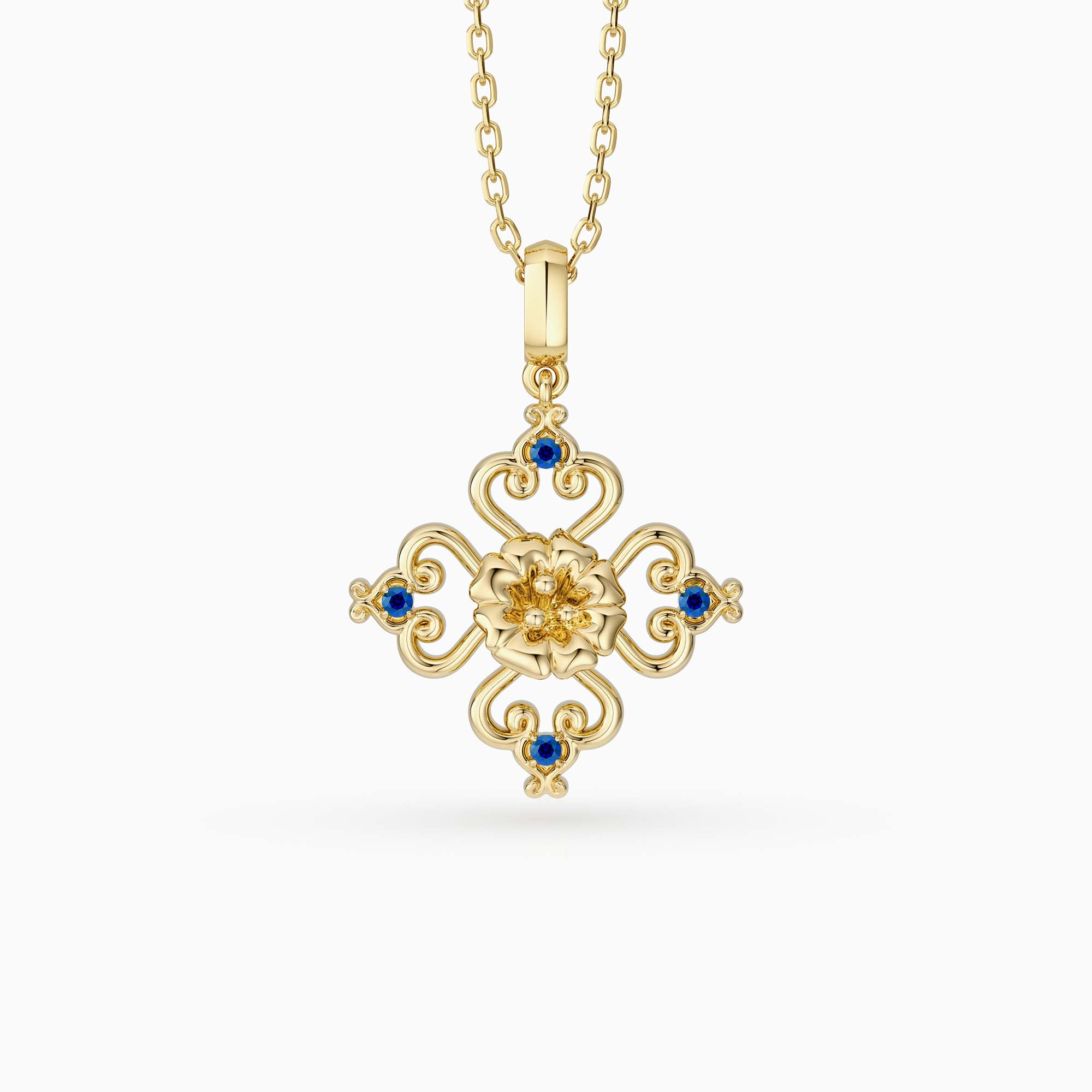 Sacred Bloom Aster Love Birth Flower Necklace