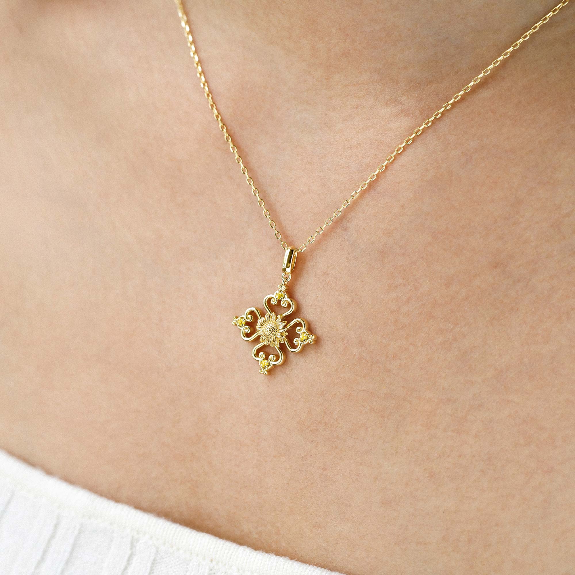 Sacred Bloom Sunflower Love Birth Flower Necklace