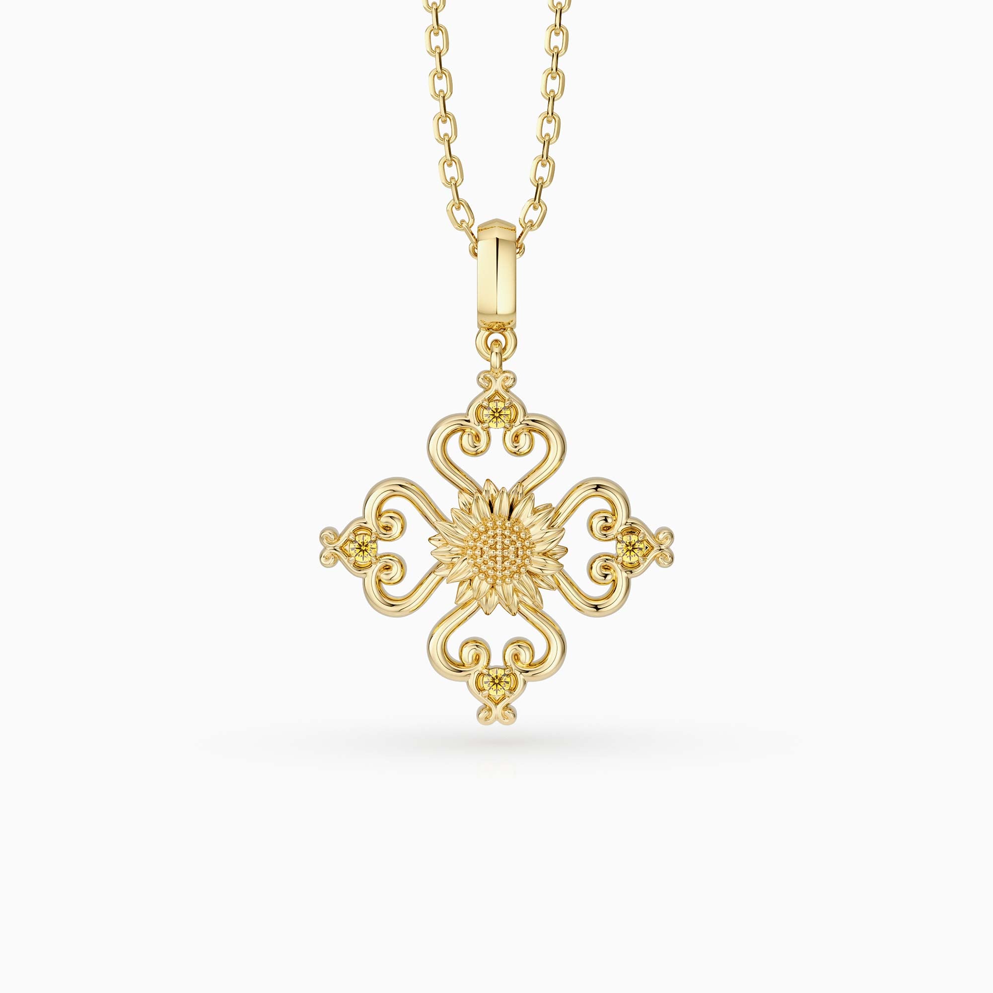Sacred Bloom Sunflower Love Birth Flower Necklace