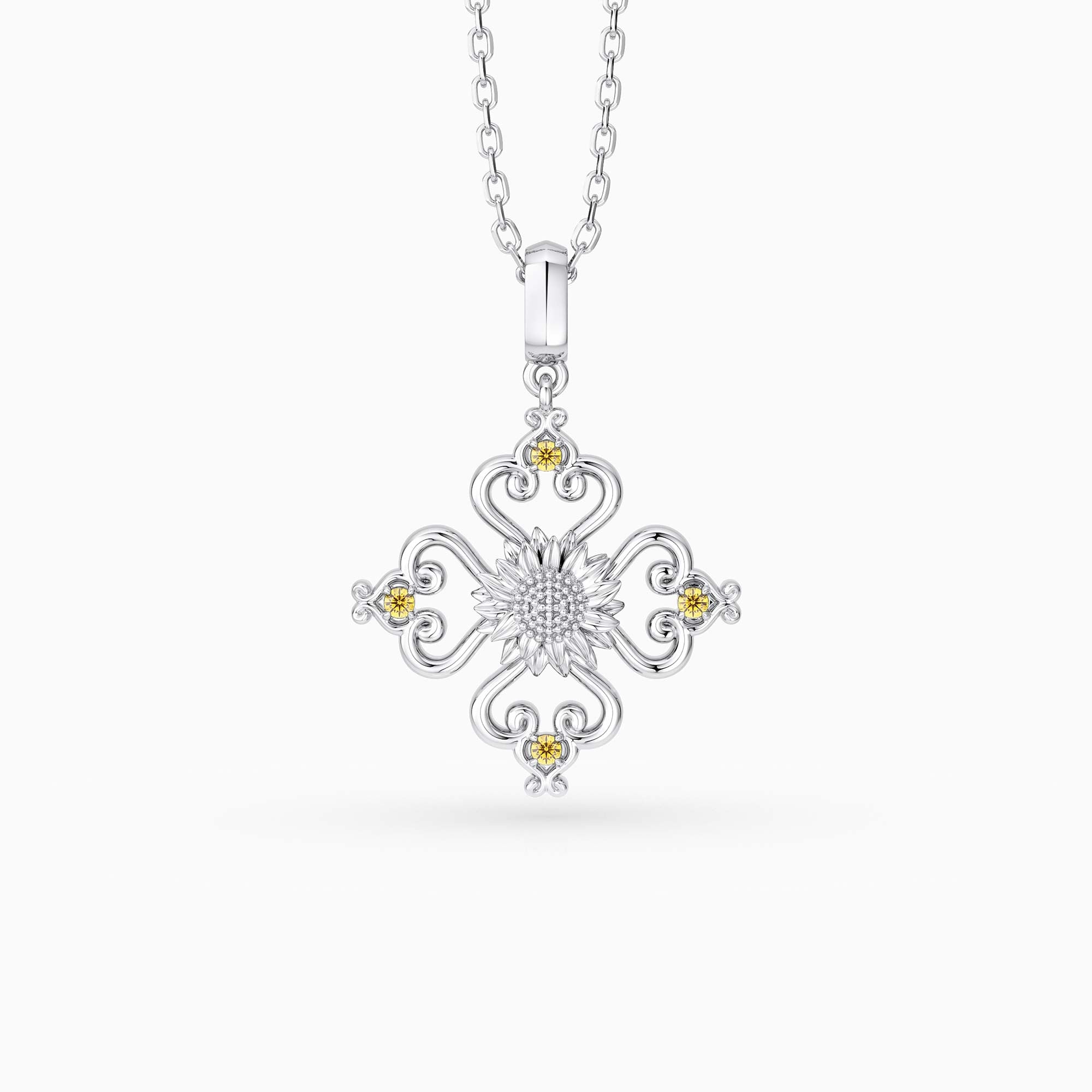 Sacred Bloom Sunflower Love Birth Flower Necklace