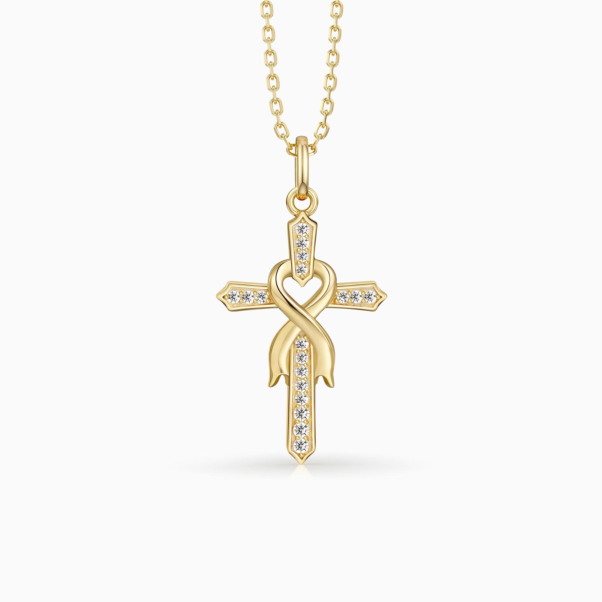 Ribbon of Faith Cross Necklace