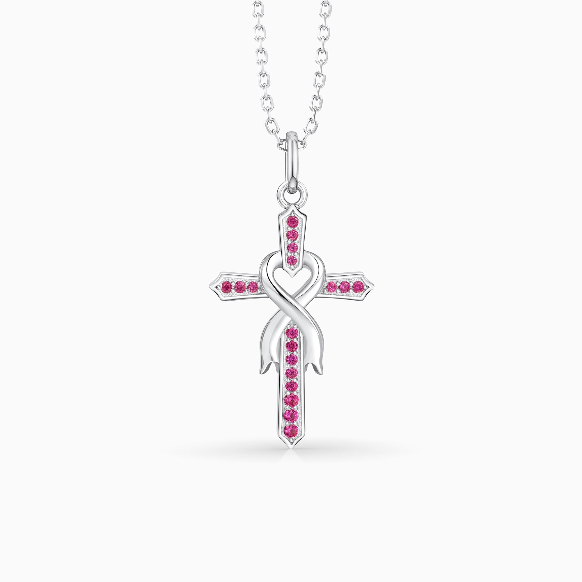 Ribbon of Faith Cross Necklace