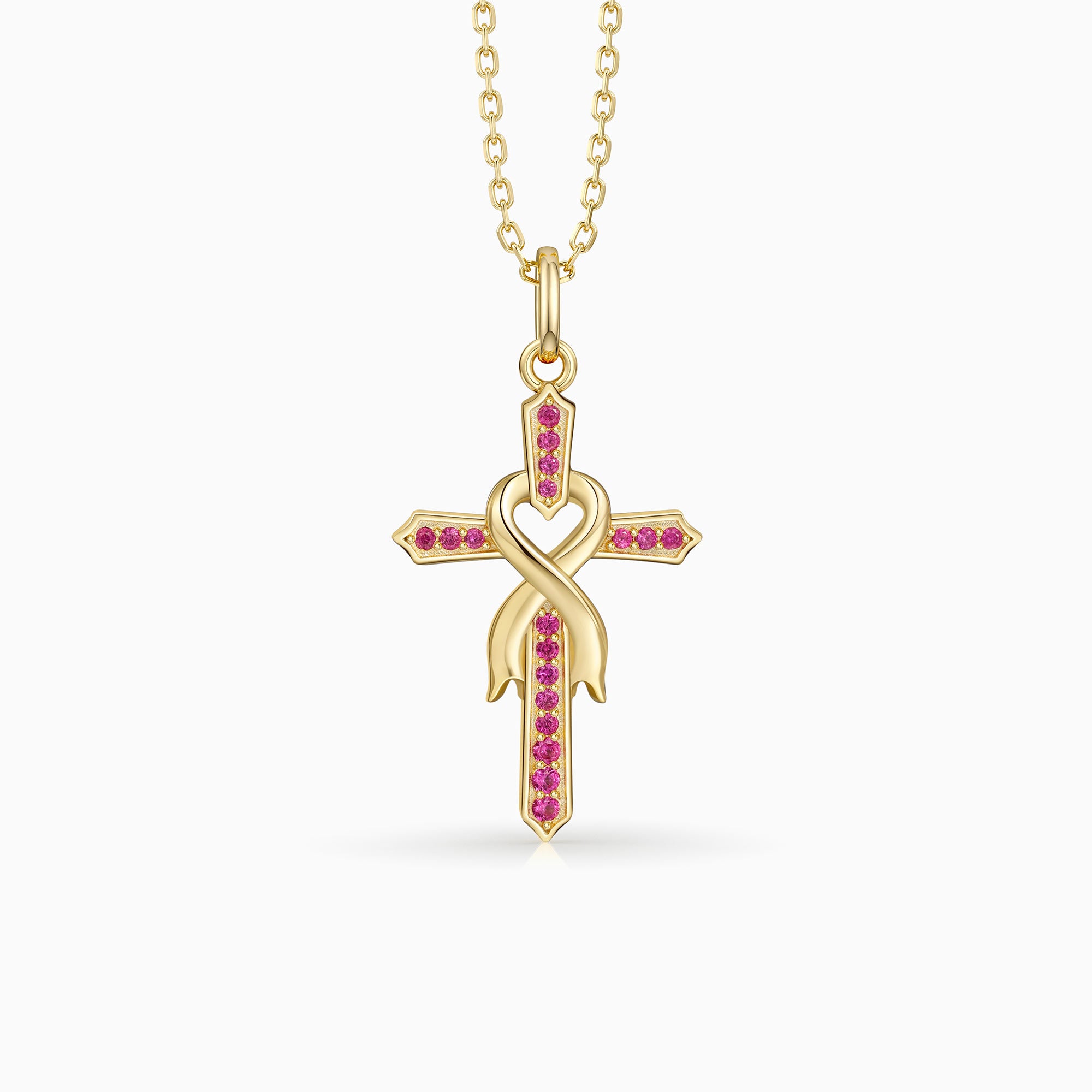 Ribbon of Faith Cross Necklace