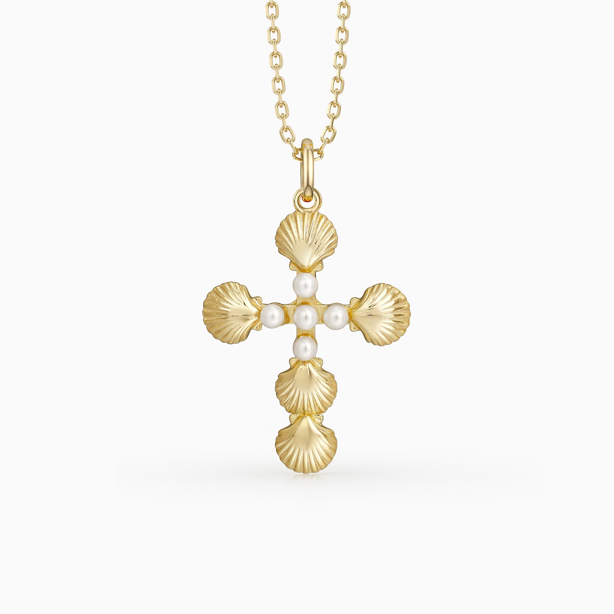 Sacred Voyage Mother of Pearl Cross Necklace