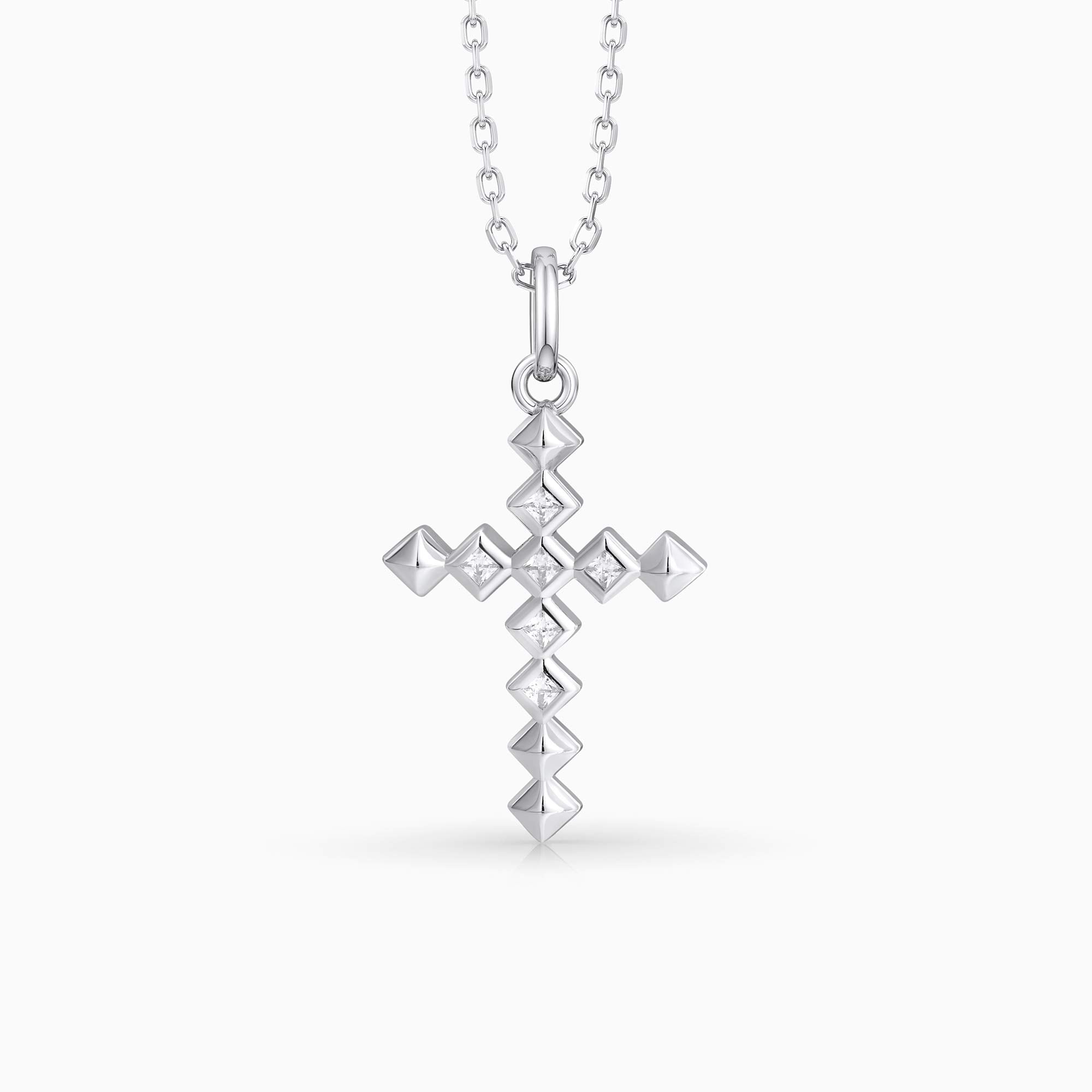 Radiant Strength Studded Cross Necklace
