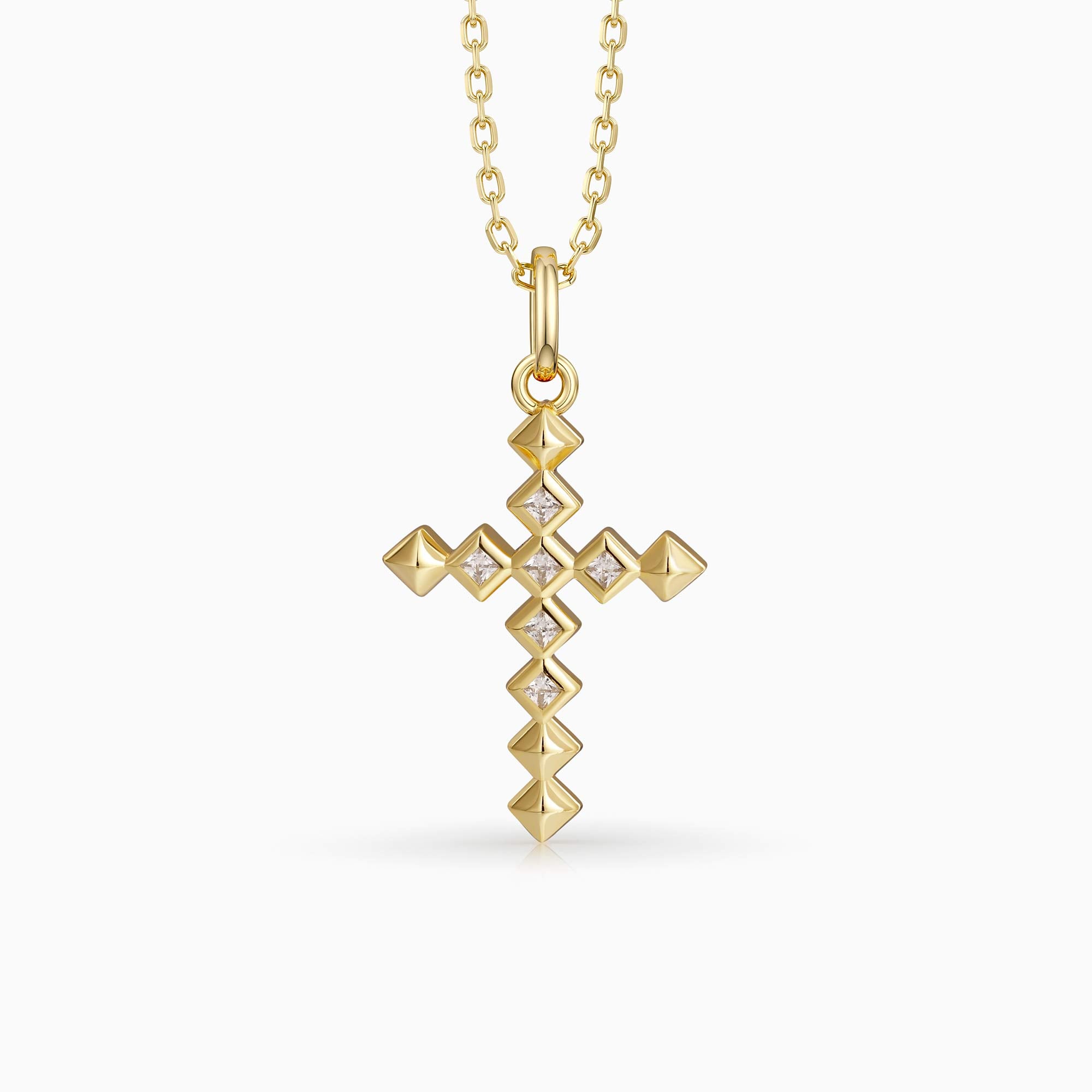 Radiant Strength Studded Cross Necklace