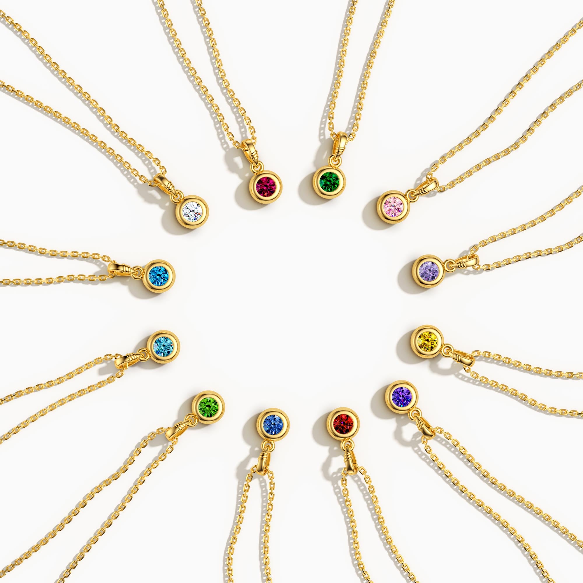 Bubble Knot Birthstone Charm Pendant - vanimy