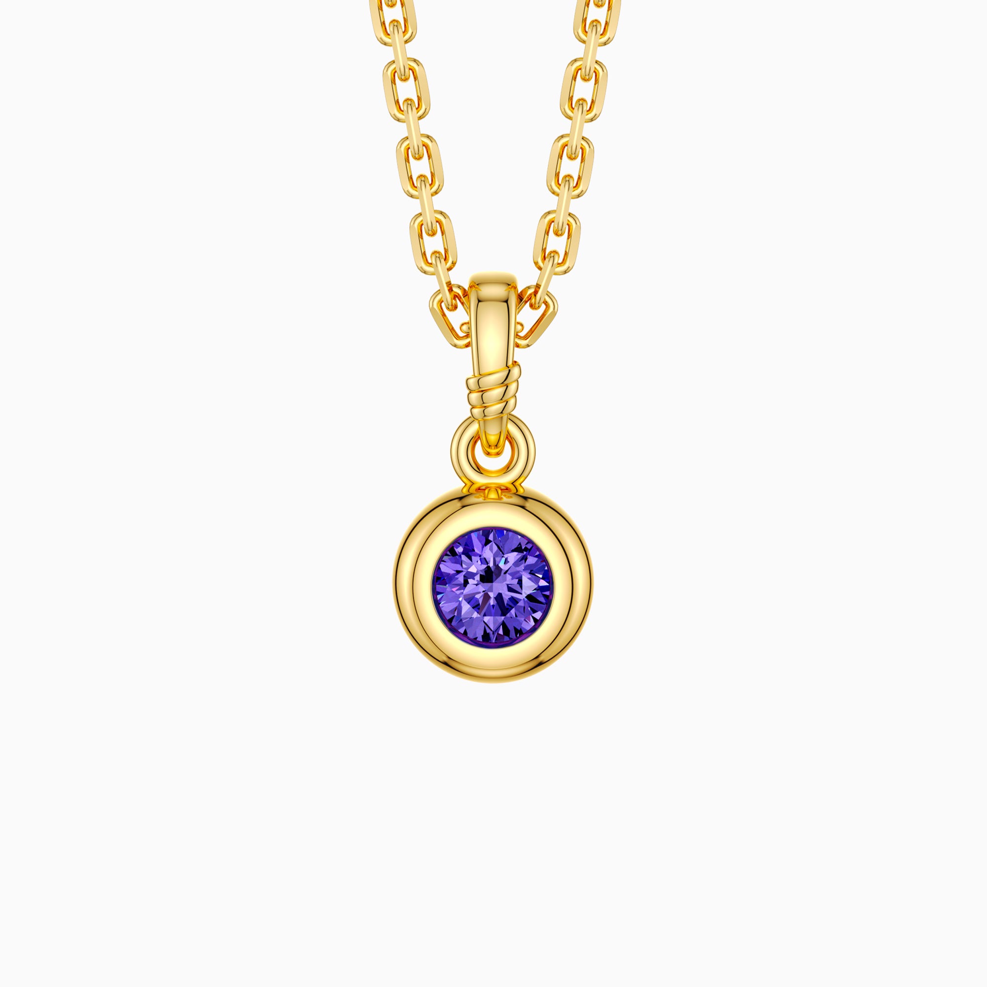 Bubble Knot February Birthstone Charm Pendant