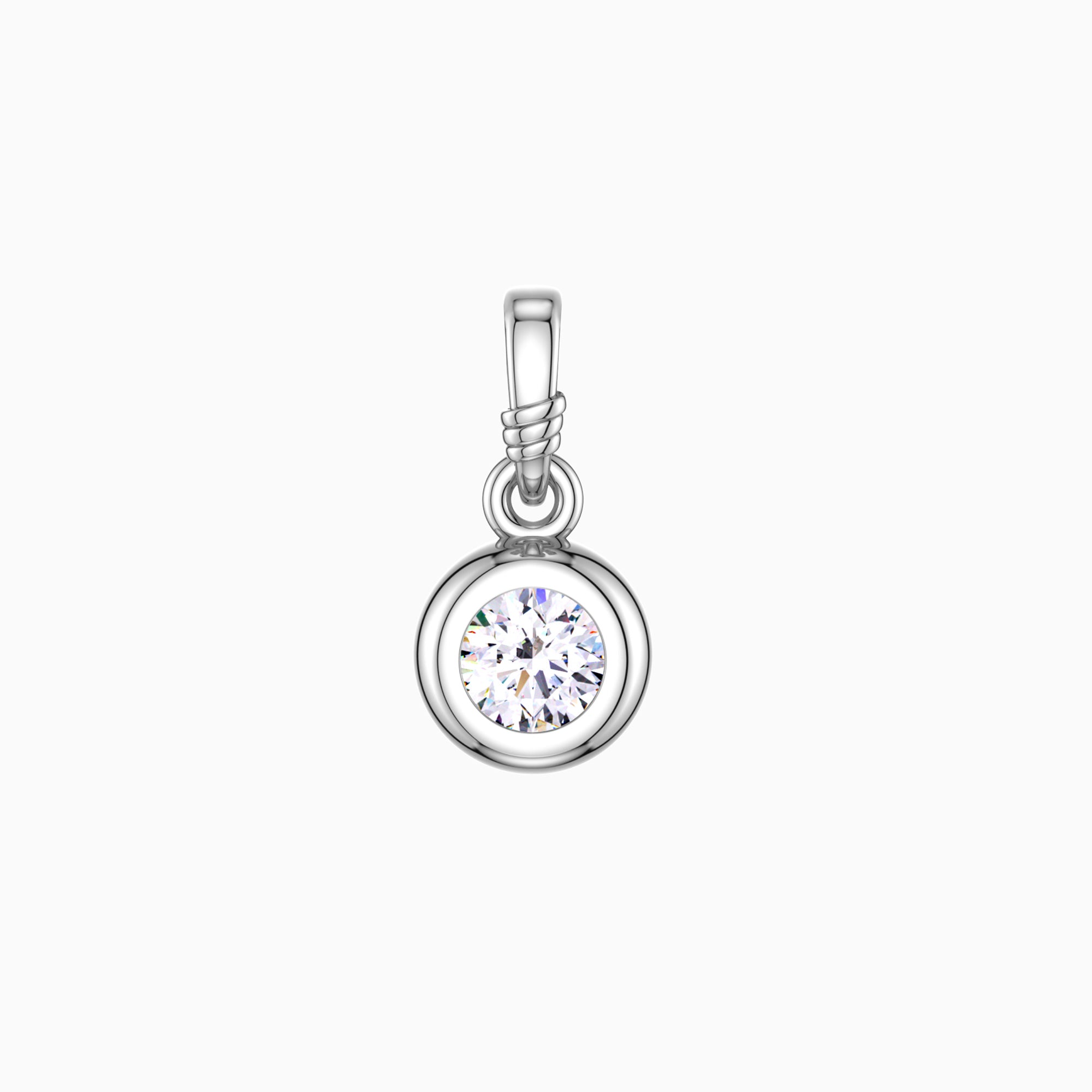 Bubble Knot April Birthstone Charm Pendant