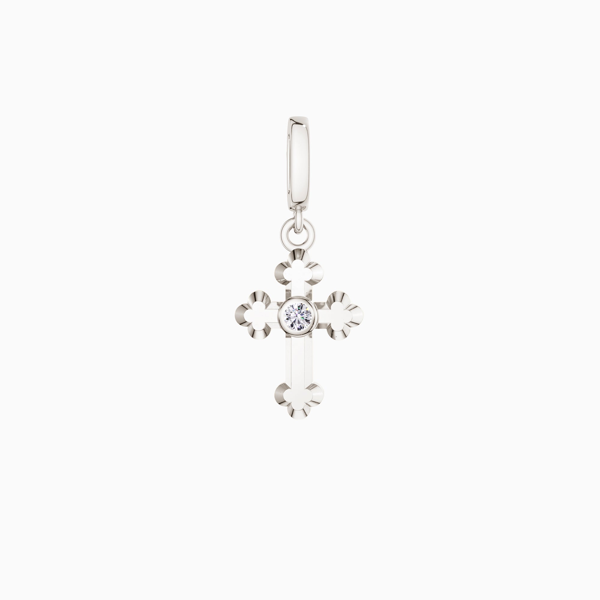 Pendentif à breloque en forme de croix florale