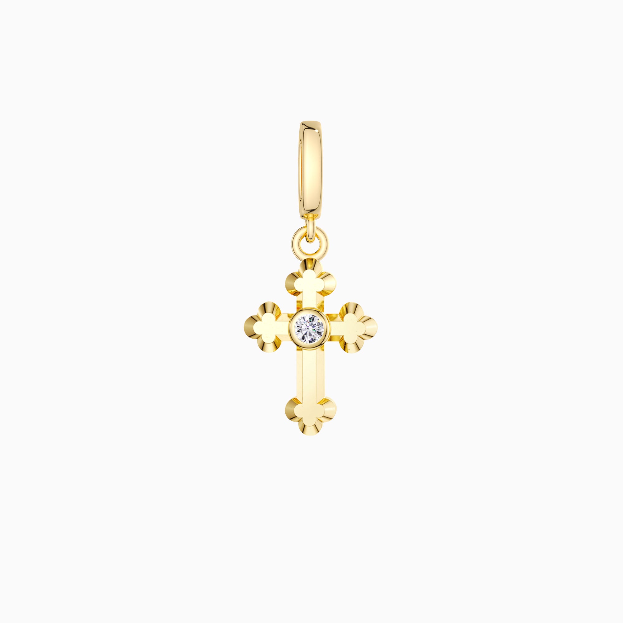 Pendentif à breloque en forme de croix florale