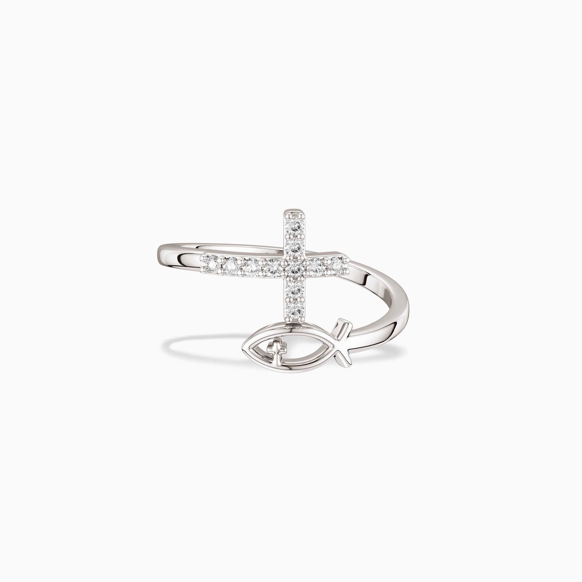 God Jesus Fish And Cross Ring - vanimy