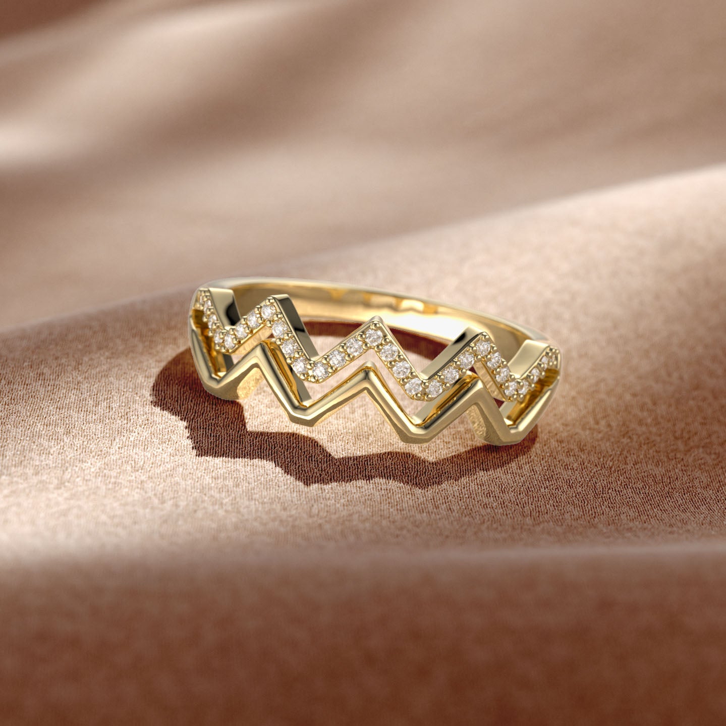 Highs And Lows Wave Ring - vanimy