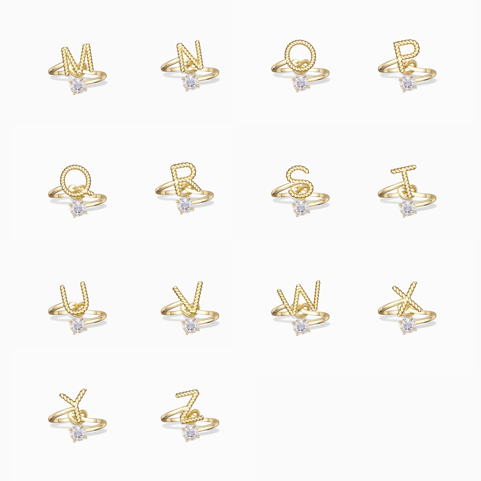 Letter Strand Knot Ring