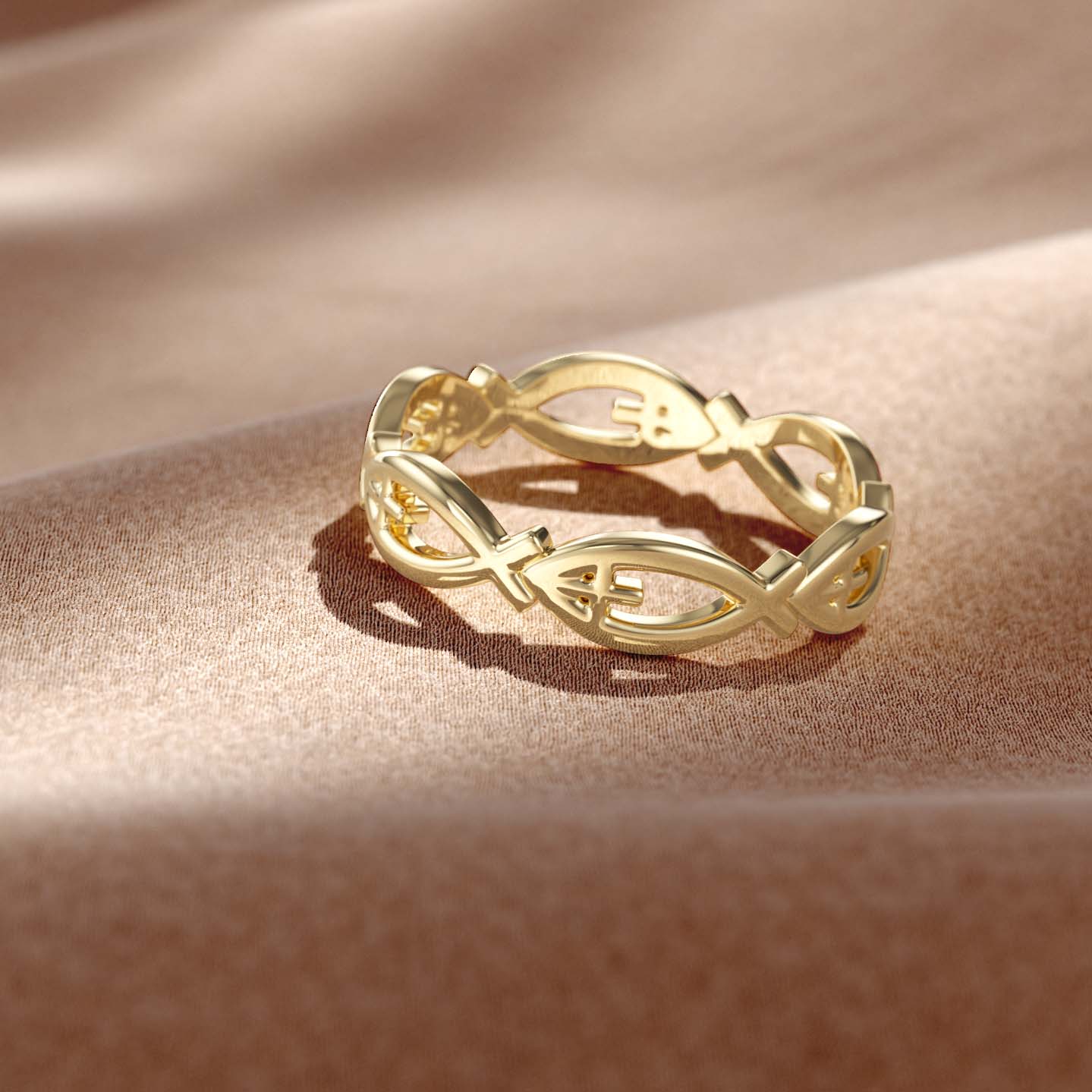 Jesus Fish Eternity Ring - vanimy