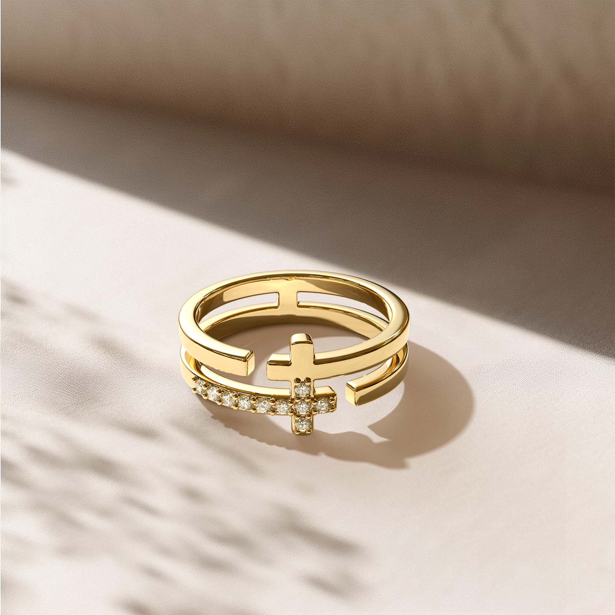 Tiered Cross Ring - vanimy
