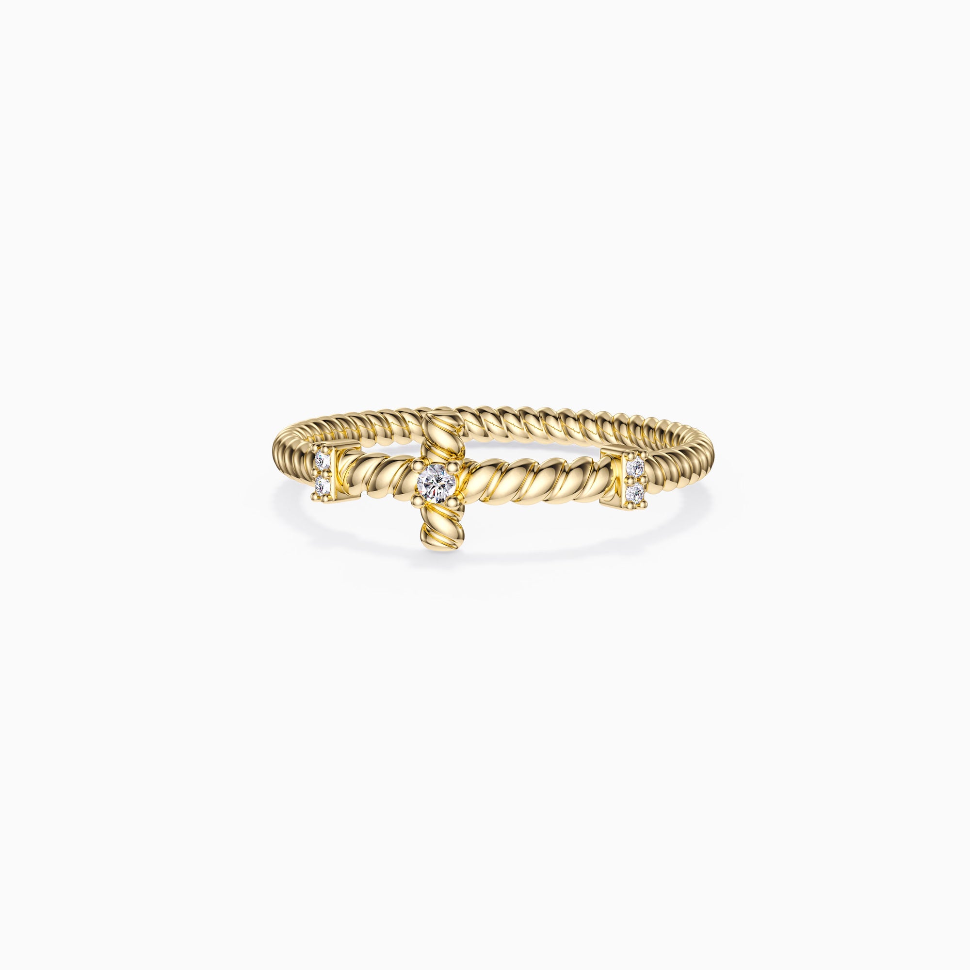 Rope Cross Stack Ring - vanimy