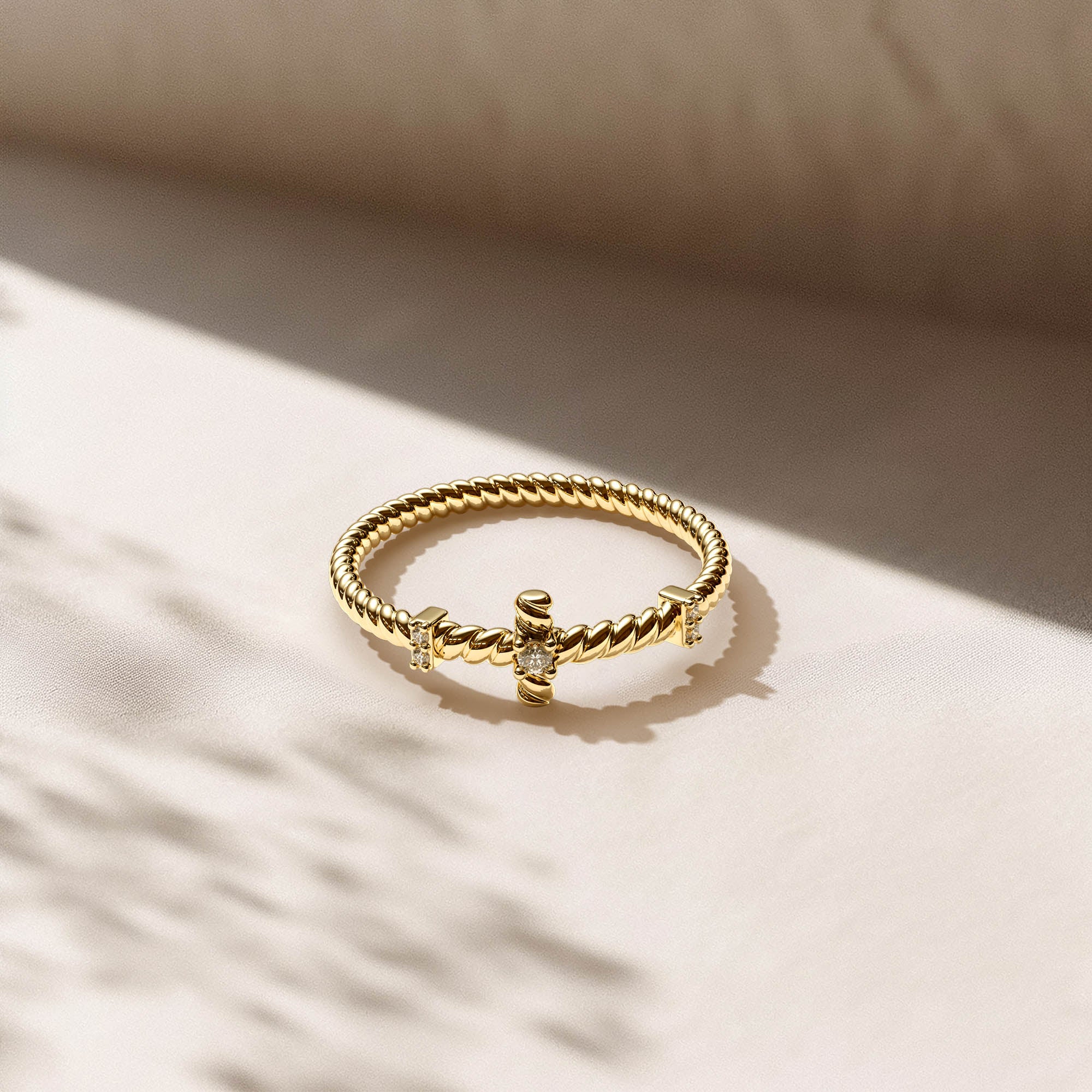 Rope Cross Stack Ring - vanimy