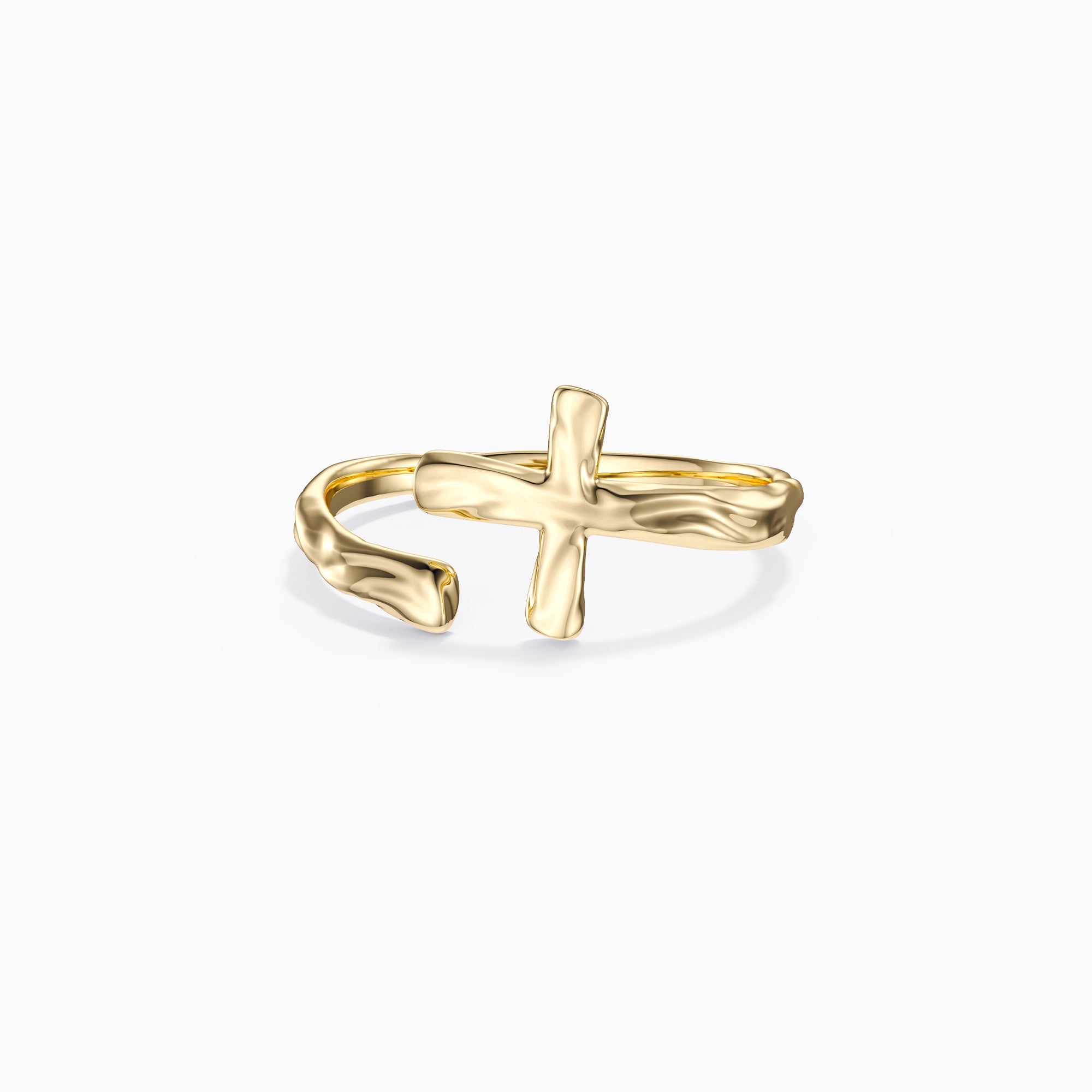 Liquid Open Cross Ring - vanimy