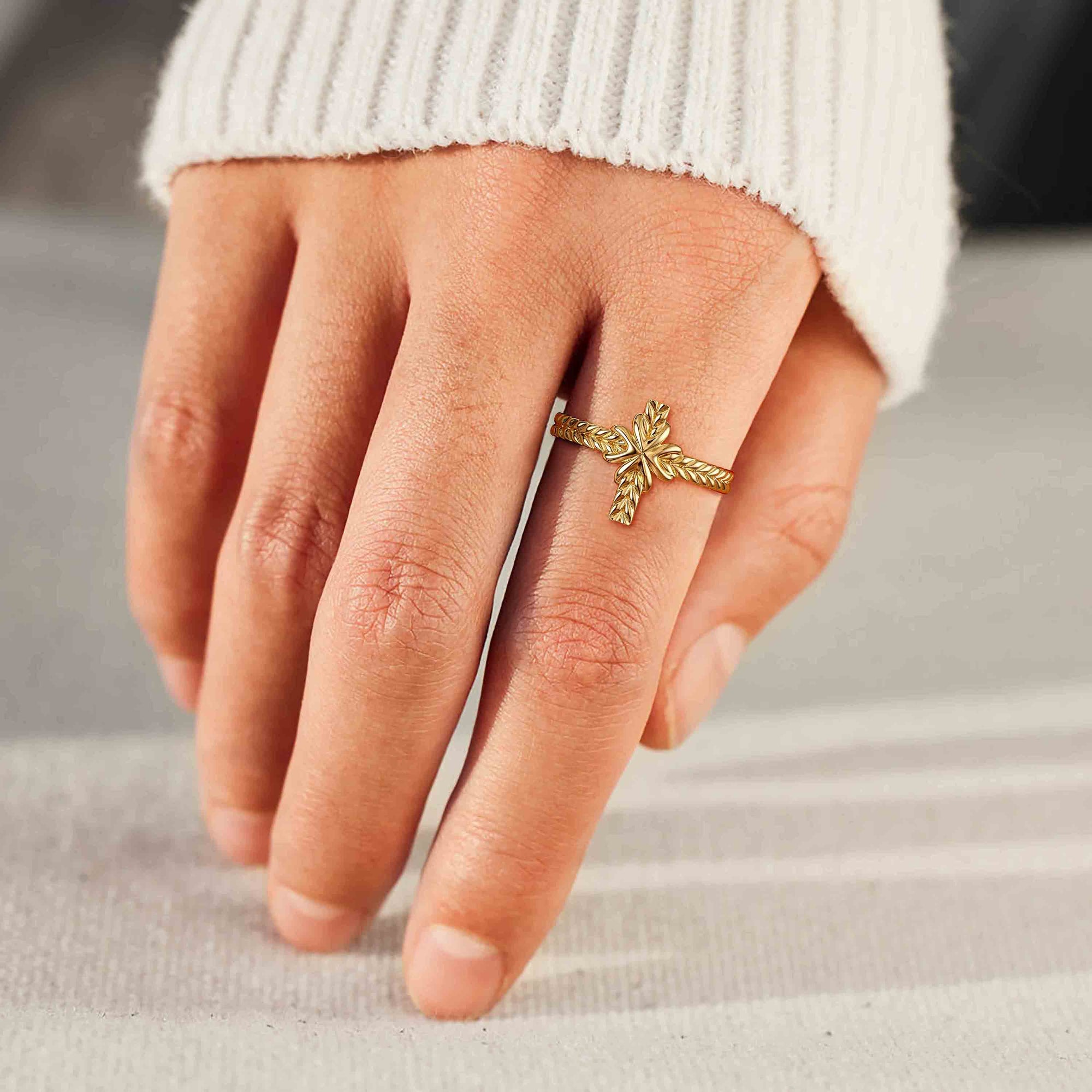 Devout Cross Stack Ring - vanimy