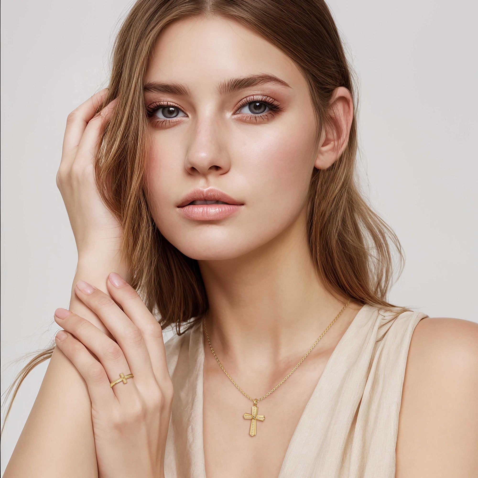 Cord X Cross Stackable Ring - vanimy