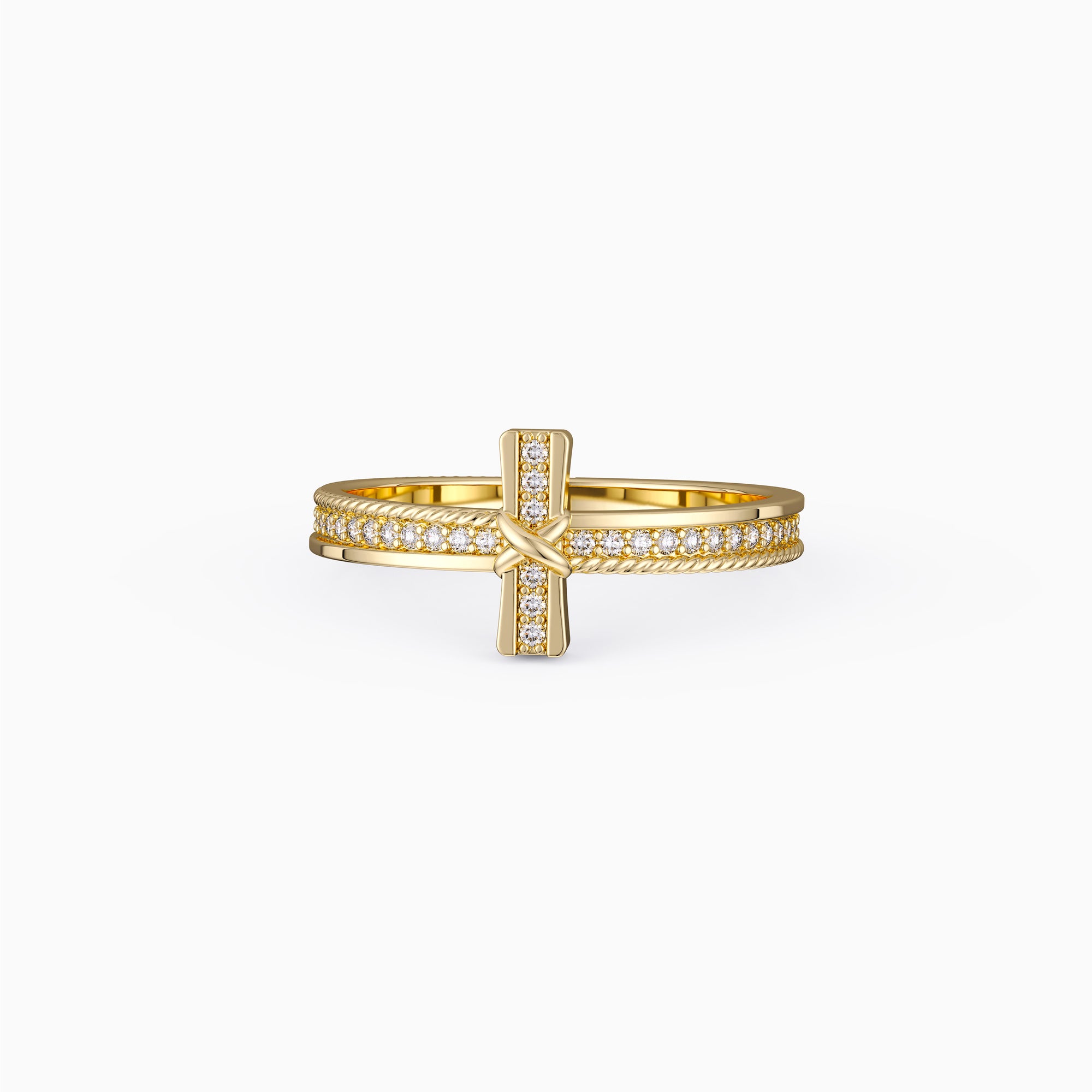 Cord X Cross Stackable Ring - vanimy