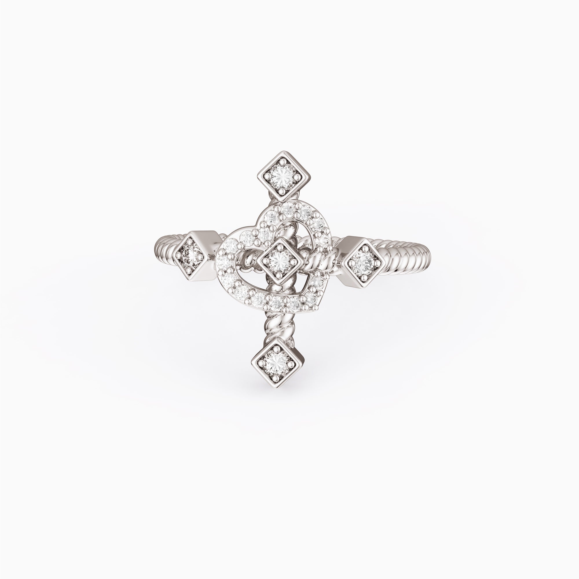 Heart Cross Cord Ring - vanimy