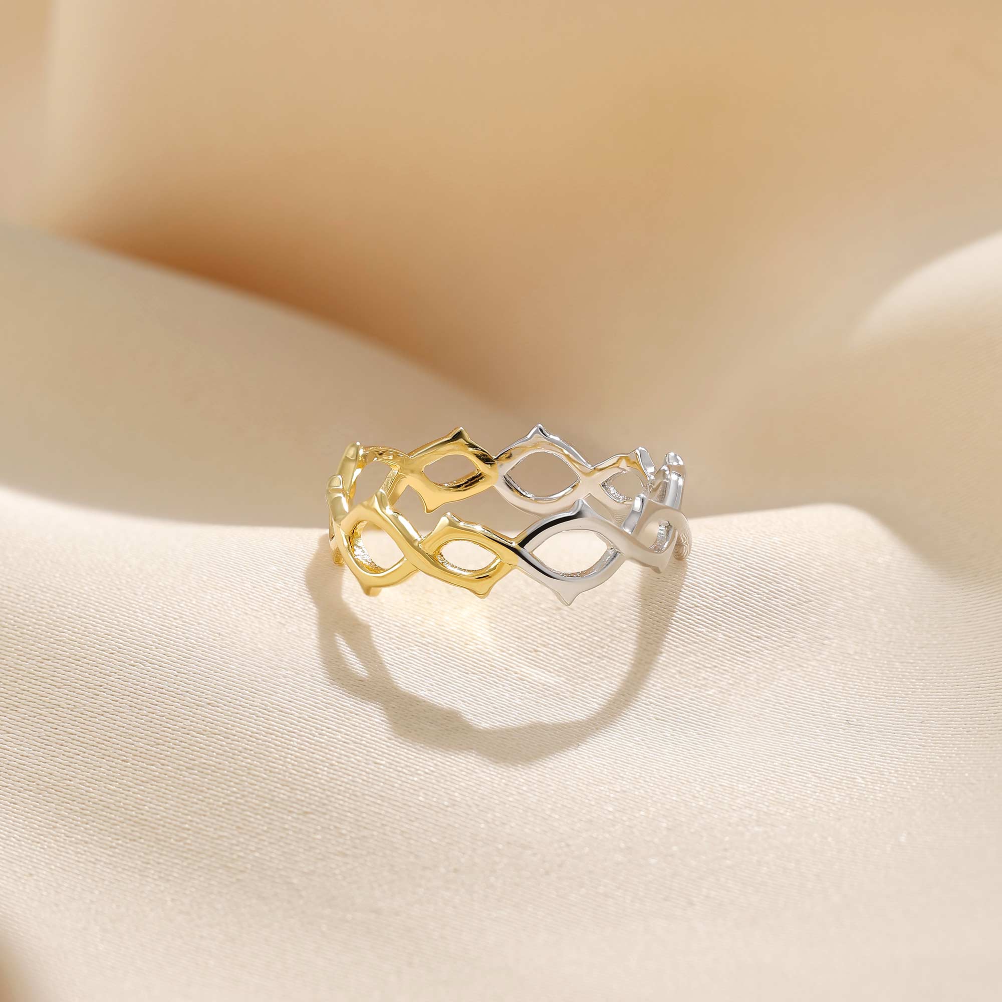 Zweifarbiger Statement-Ring „Thorns“