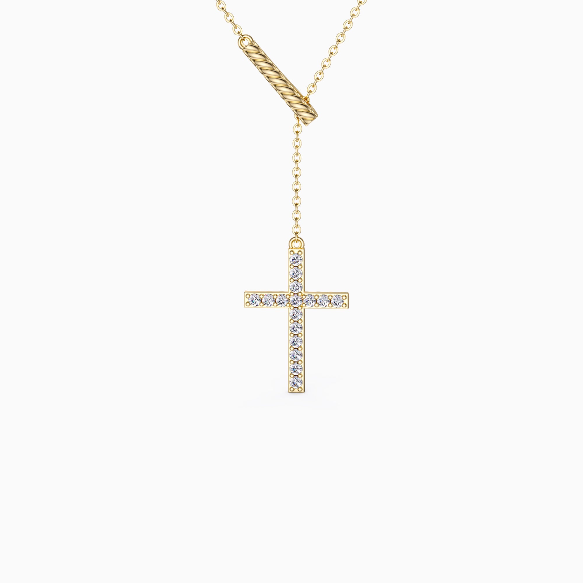 Pavé Cross Y Necklace - vanimy