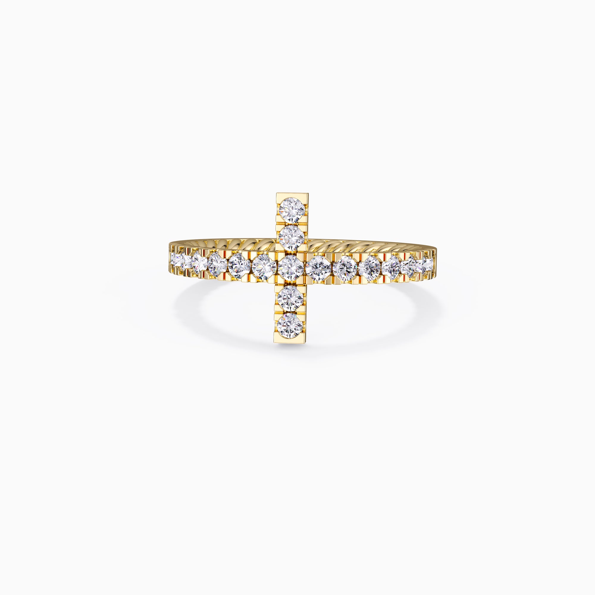 Pavé Cross Stack Ring - vanimy