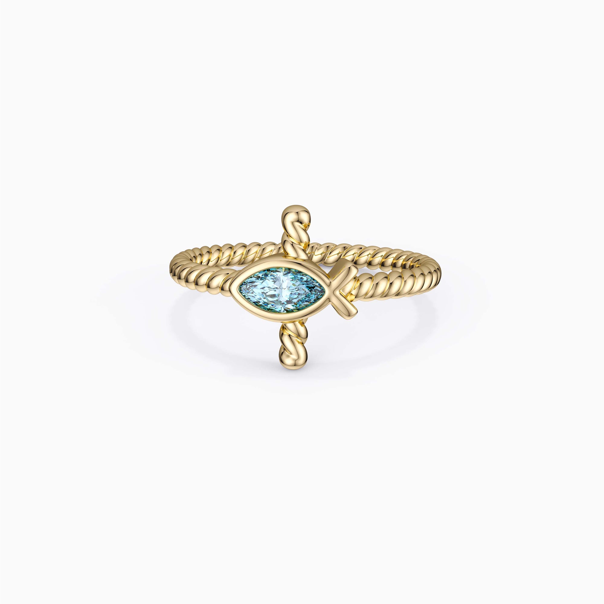 Jesus Fish Solitaire Ring - vanimy