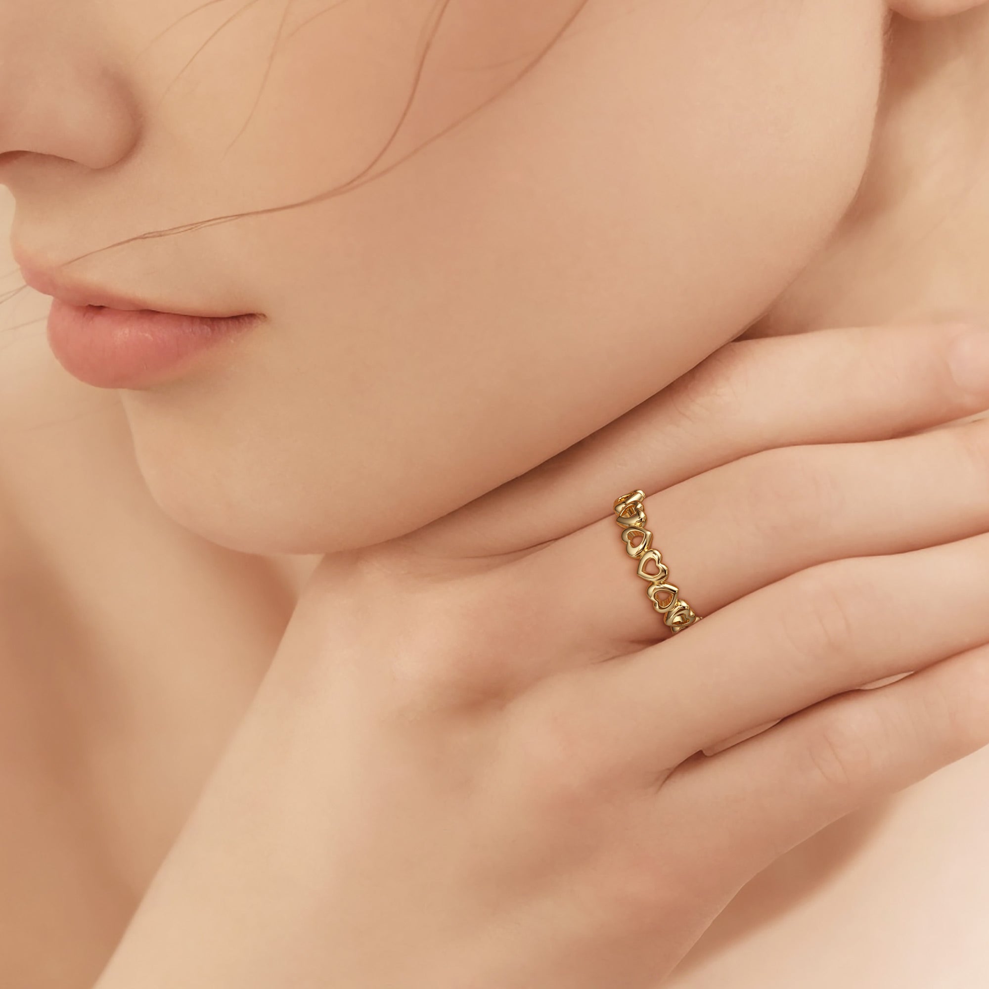 Eternity Open Heart Stackable Ring - vanimy