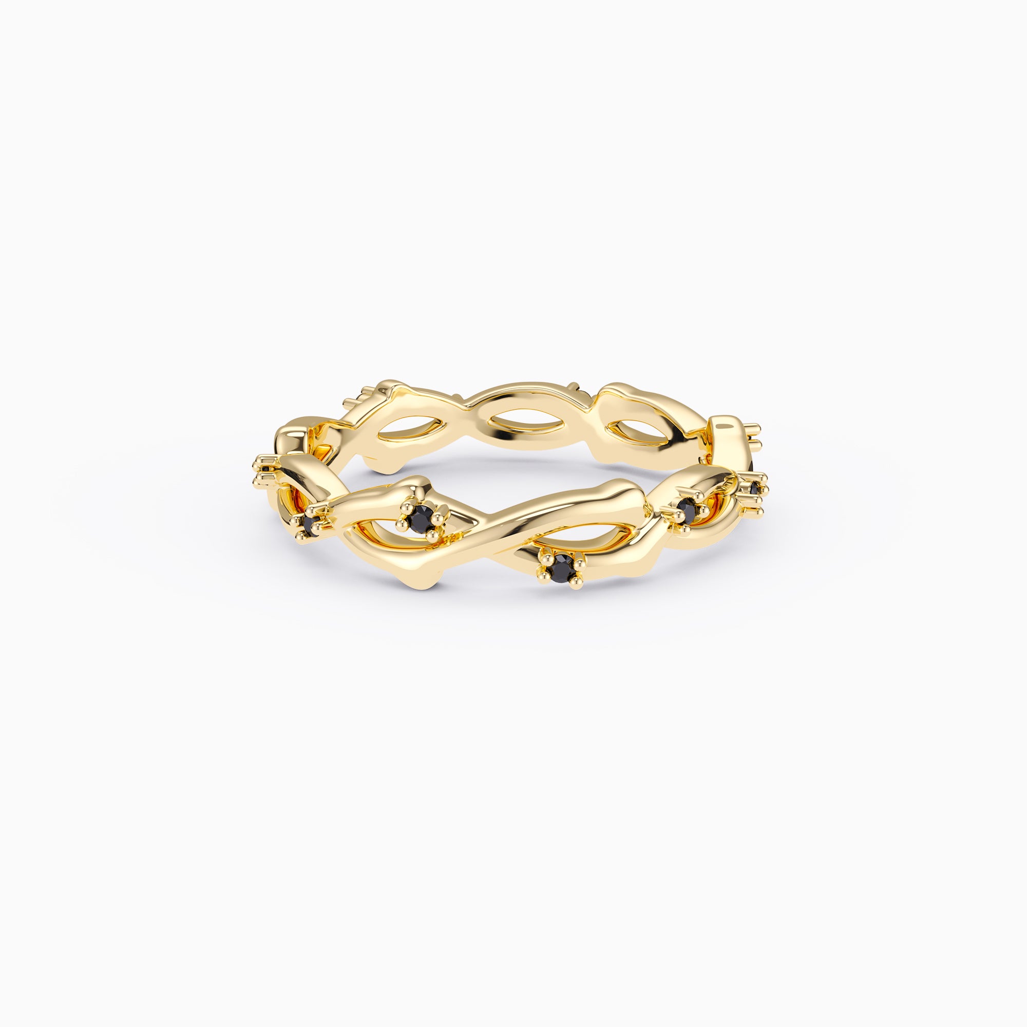 Chic Black Zircon Thorn Design Ring - vanimy