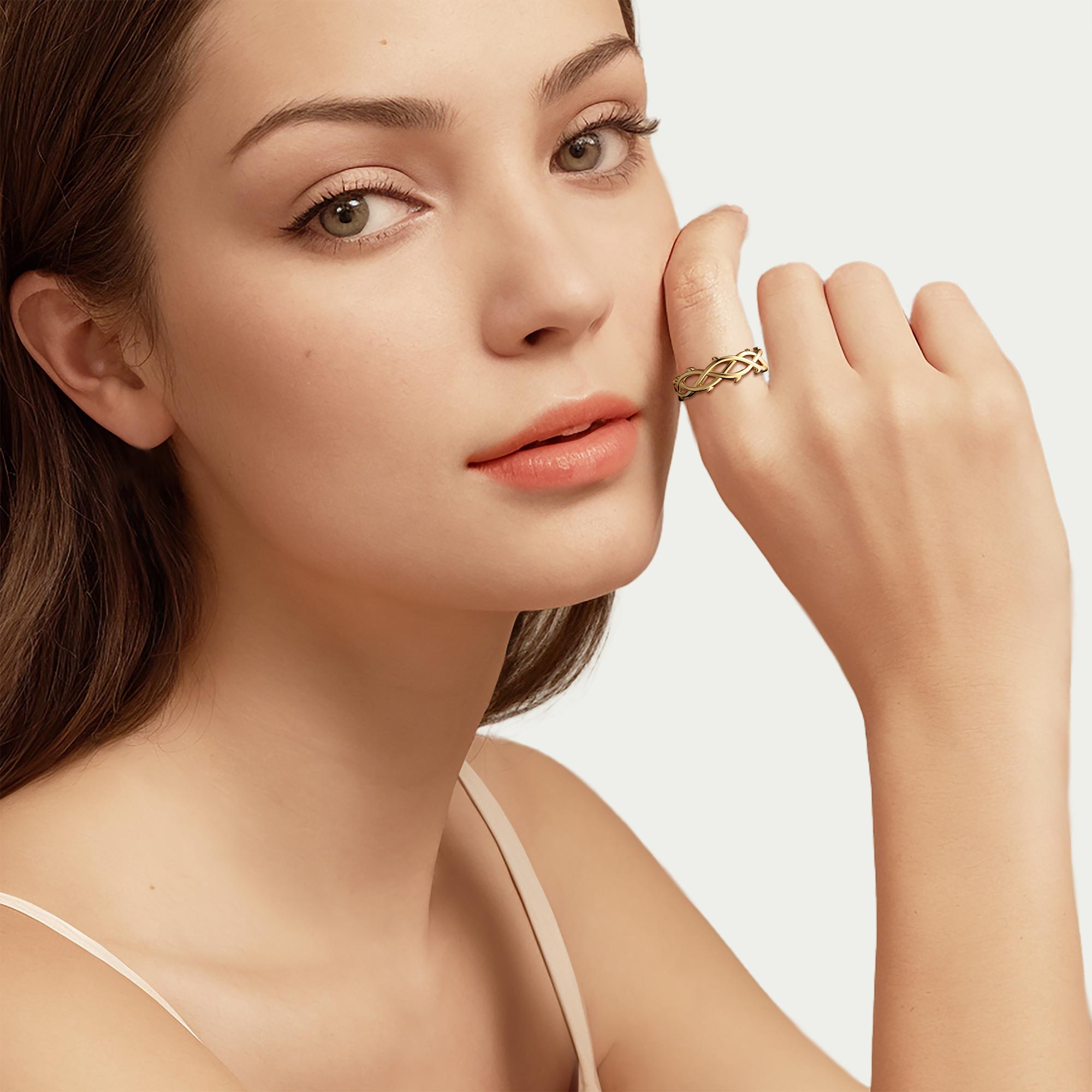 Hollow Crown of Thorns Wrapped Ring - vanimy