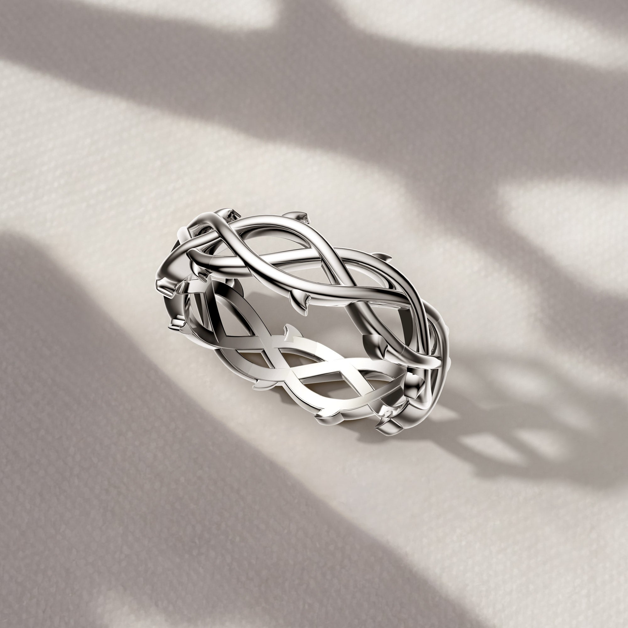 Hollow Crown of Thorns Wrapped Ring - vanimy