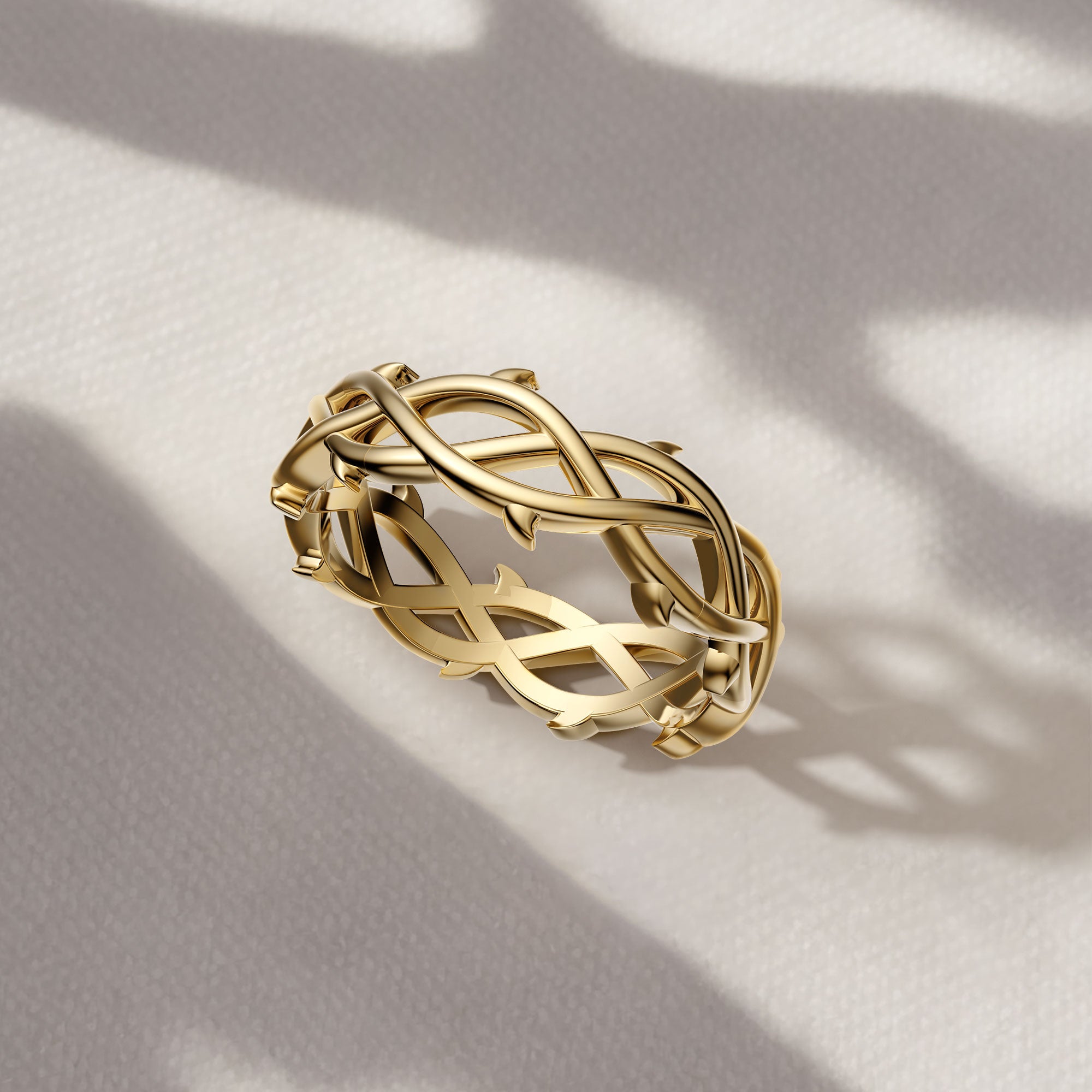 Hollow Crown of Thorns Wrapped Ring - vanimy