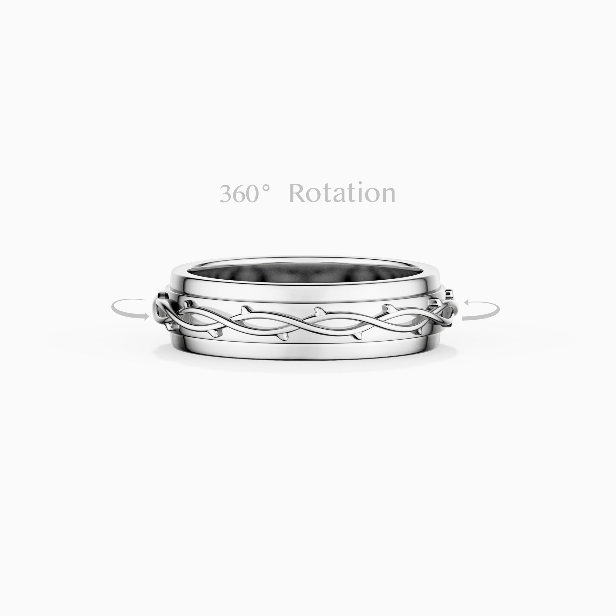 Crown of Thorns Meditations Spinner Fidget Ring For Anxiety Relief - vanimy