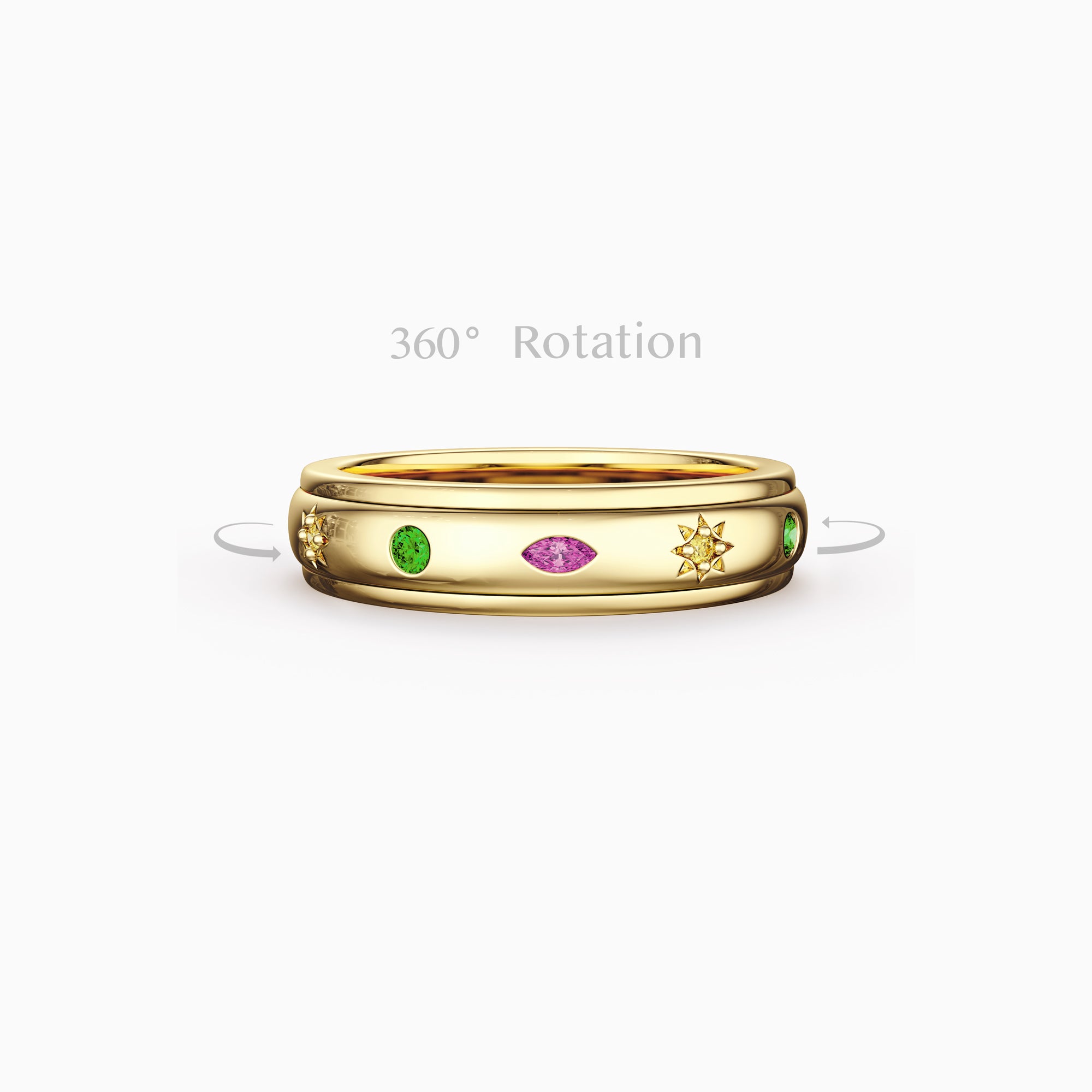 Soleil Celestial Meditations Spinner Fidget Ring For Anxiety Relief - vanimy