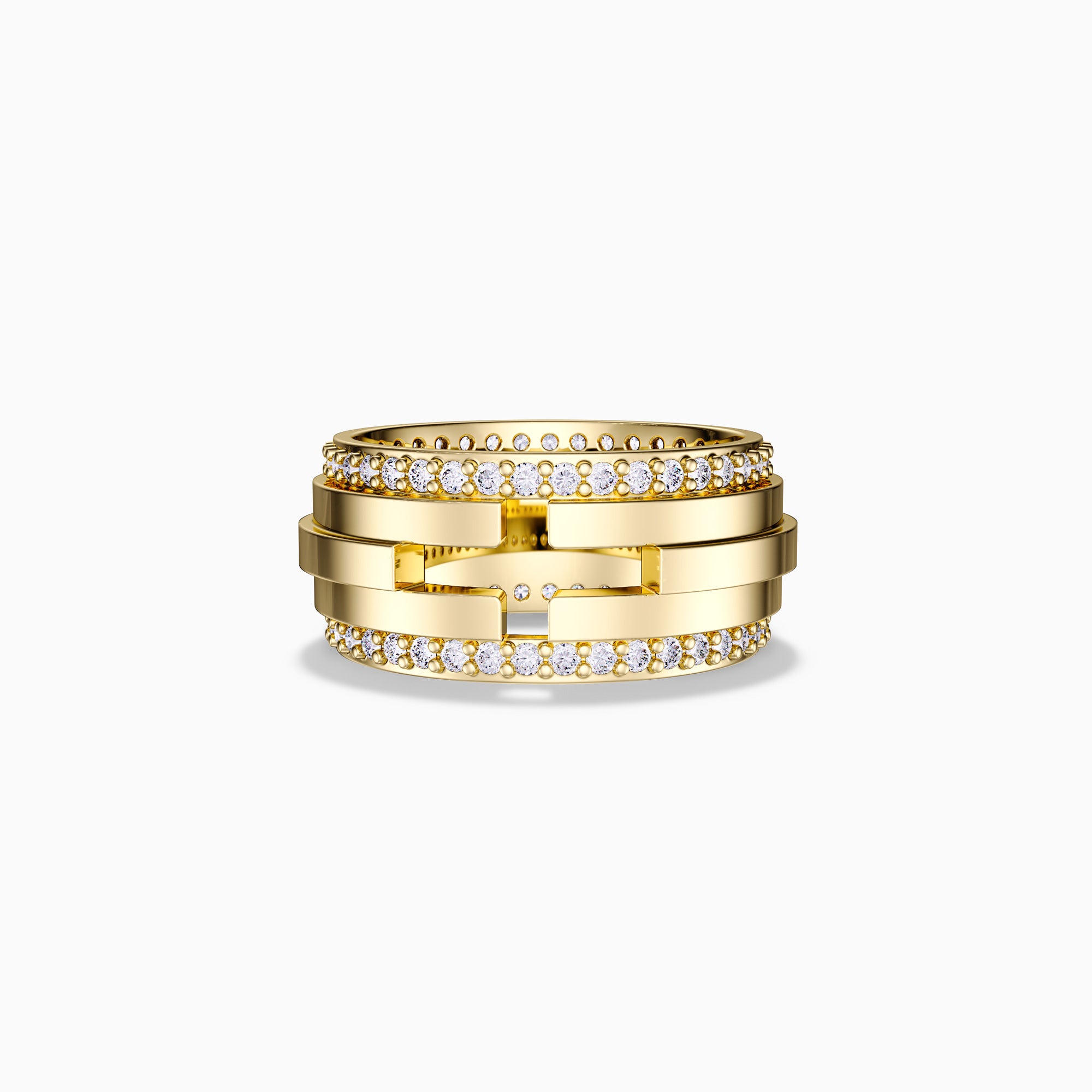 Cut-Out Cross Staircase Statement Ring - vanimy