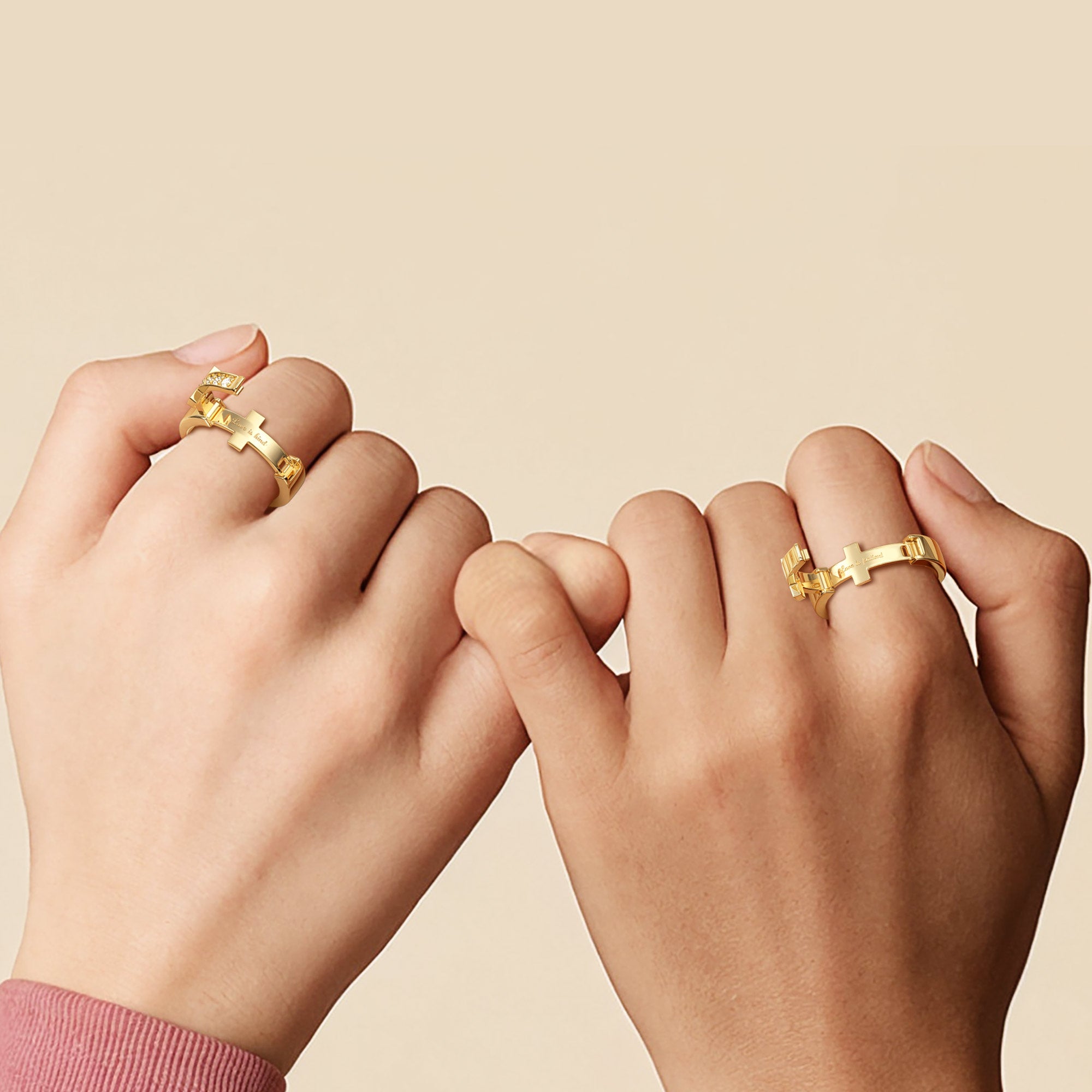 Eternal Love Cross Pave Set Promise Ring - vanimy