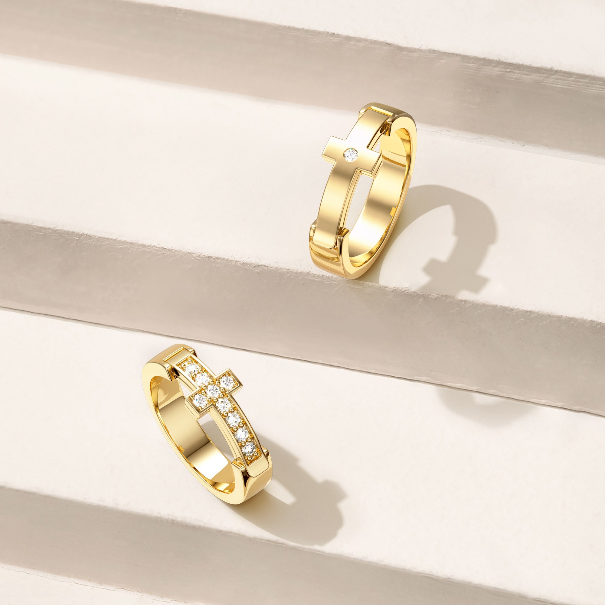 Eternal Love Cross Pave Set Promise Ring - vanimy