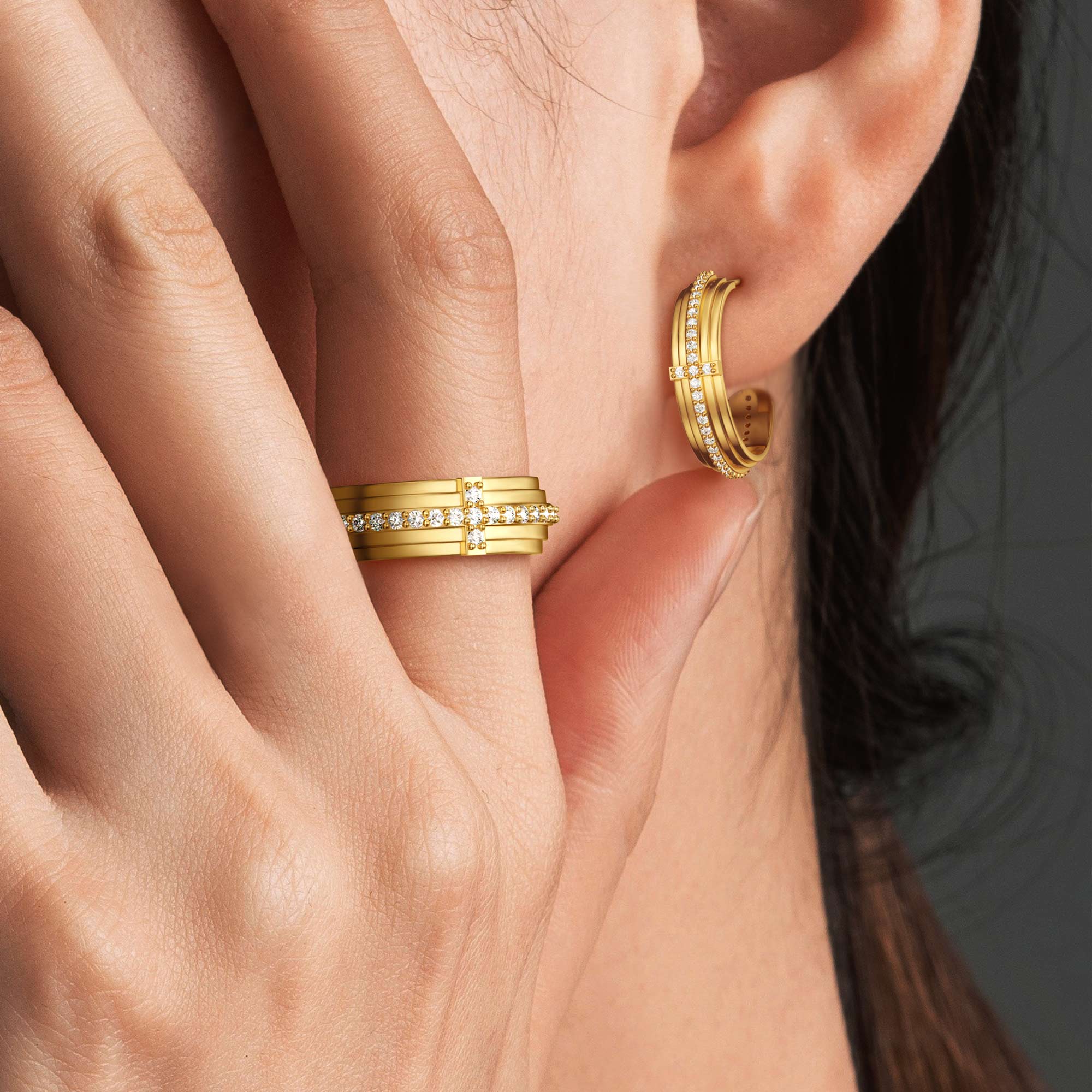 Staircase Cross Ring - vanimy