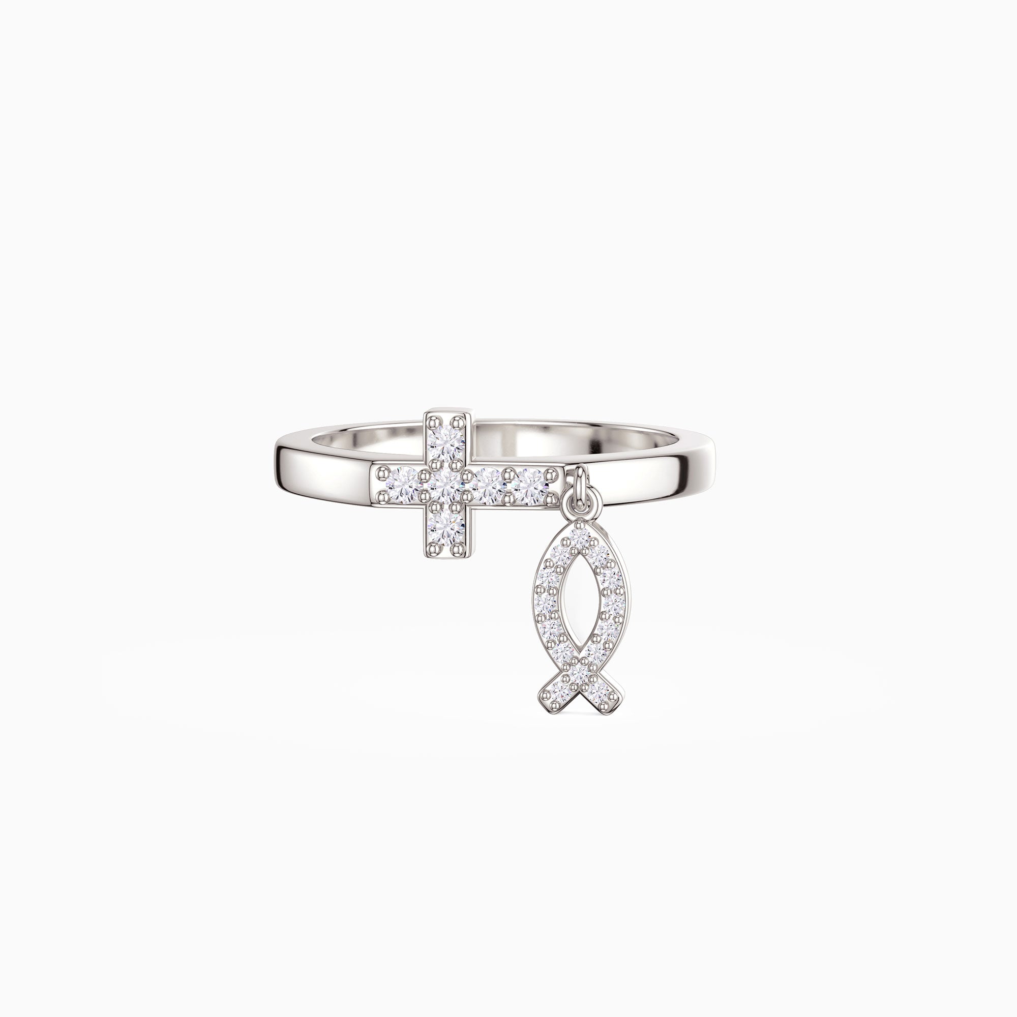 Dangling Ichthys Cross Ring