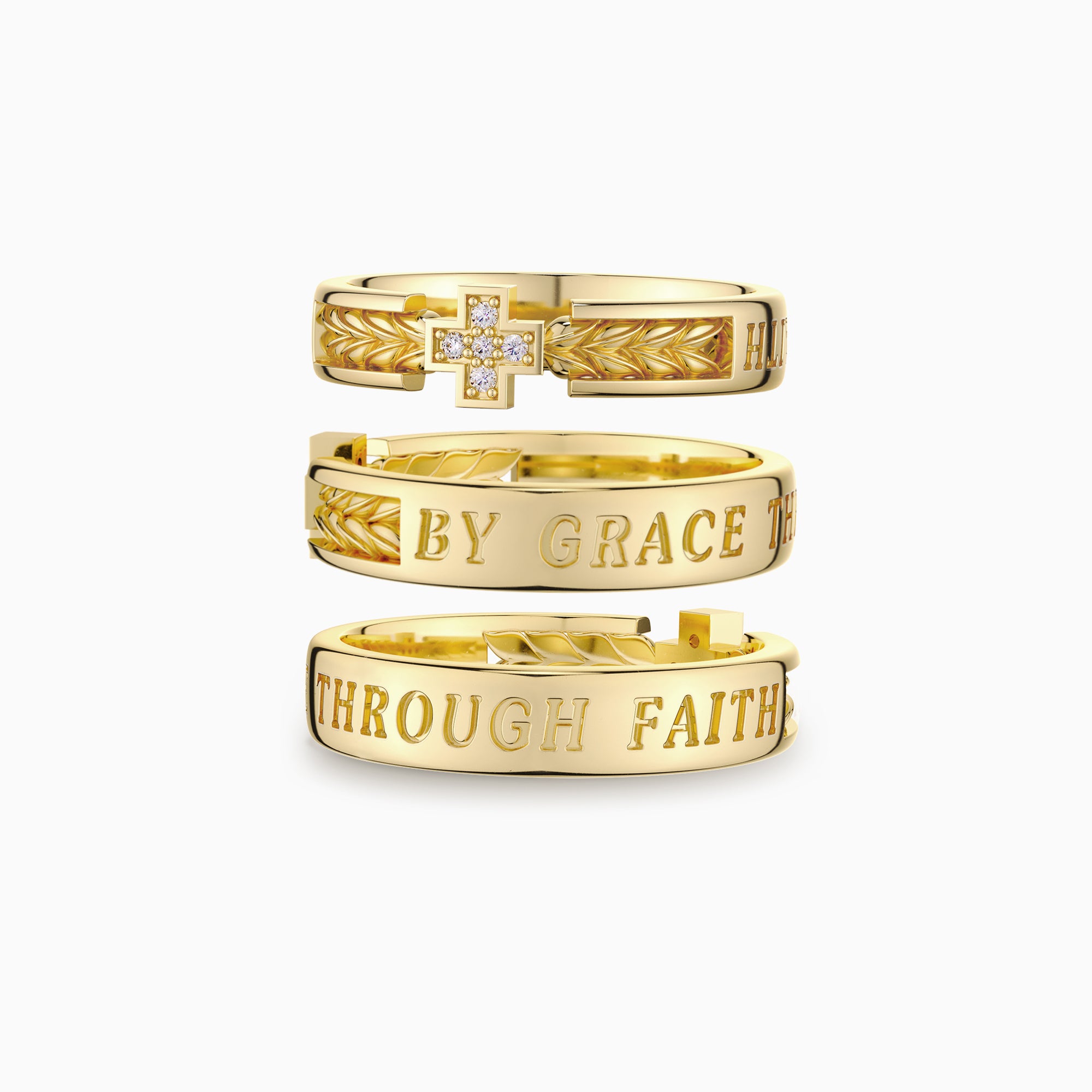Bague avec inscription « Par la grâce par la foi »