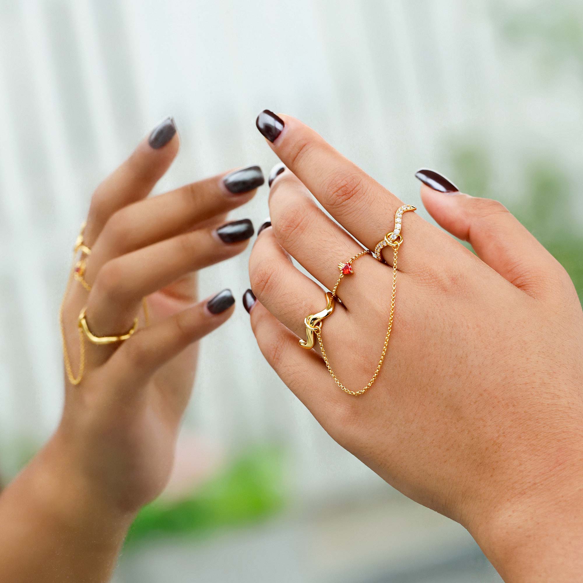 Flaming Heart Chain Ring