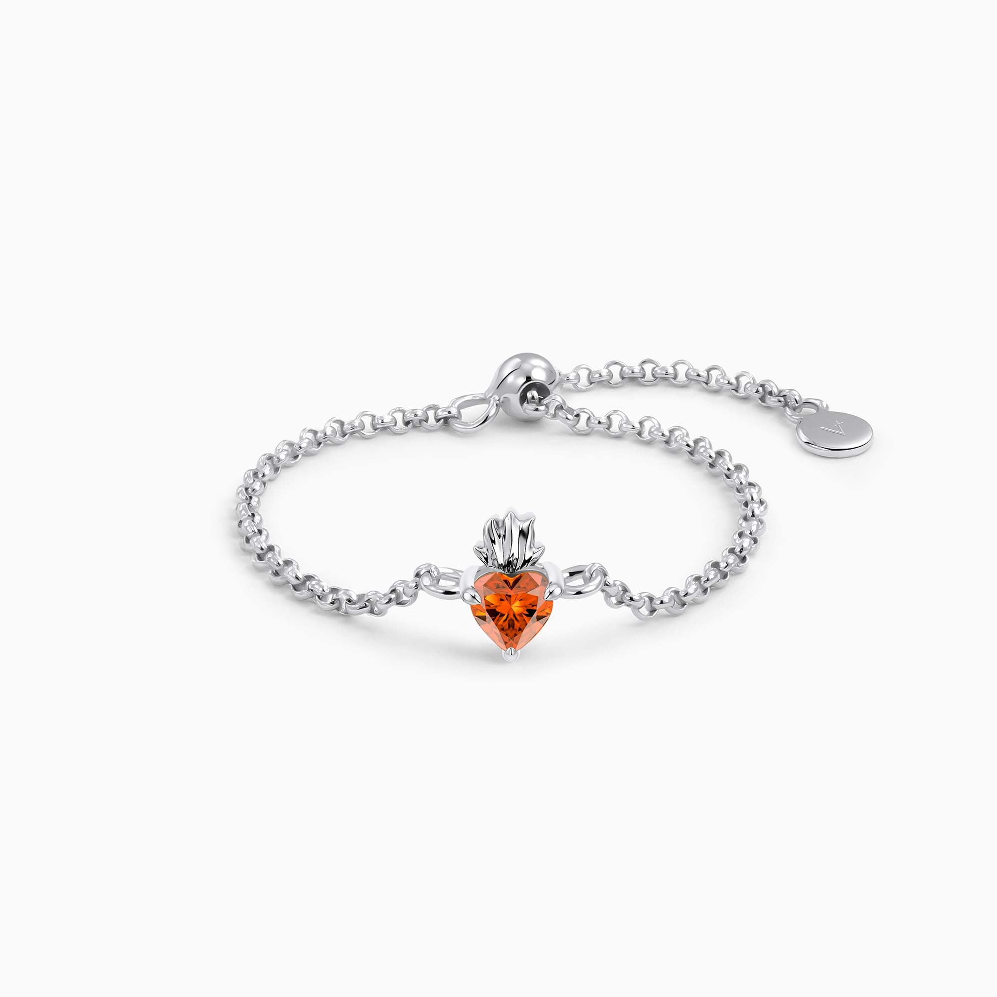Flaming Heart Chain Ring