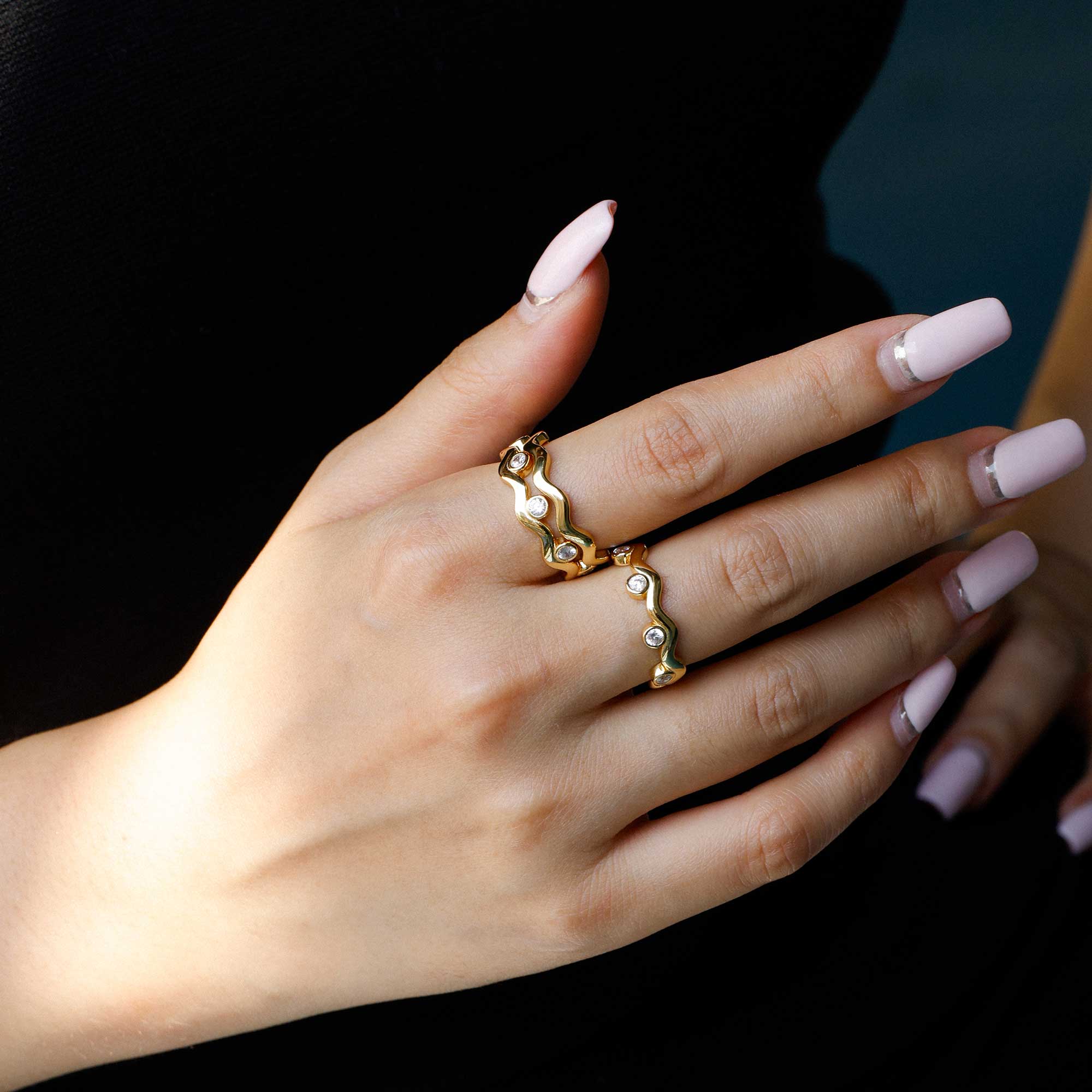 Elysian Wave Stacking Ring