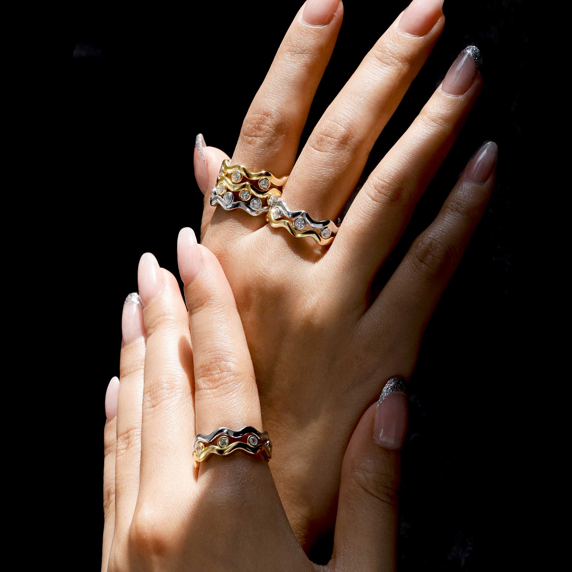 Elysian Wave Stacking Ring