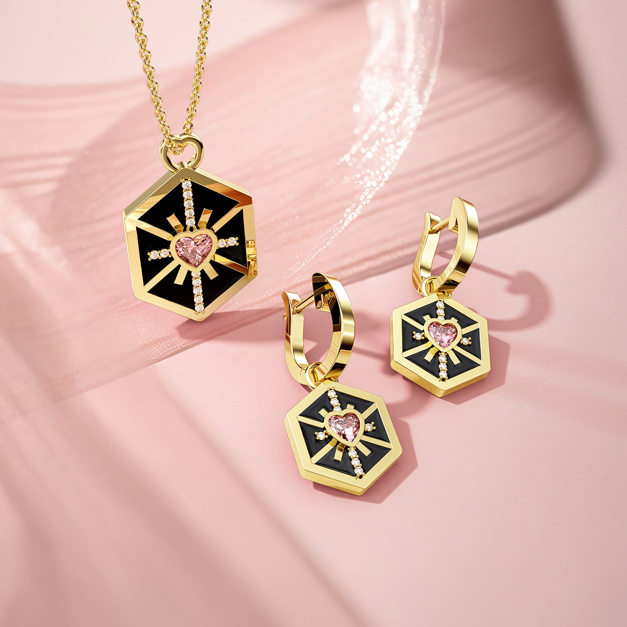 Radiate Love Enamel Token Necklace - vanimy